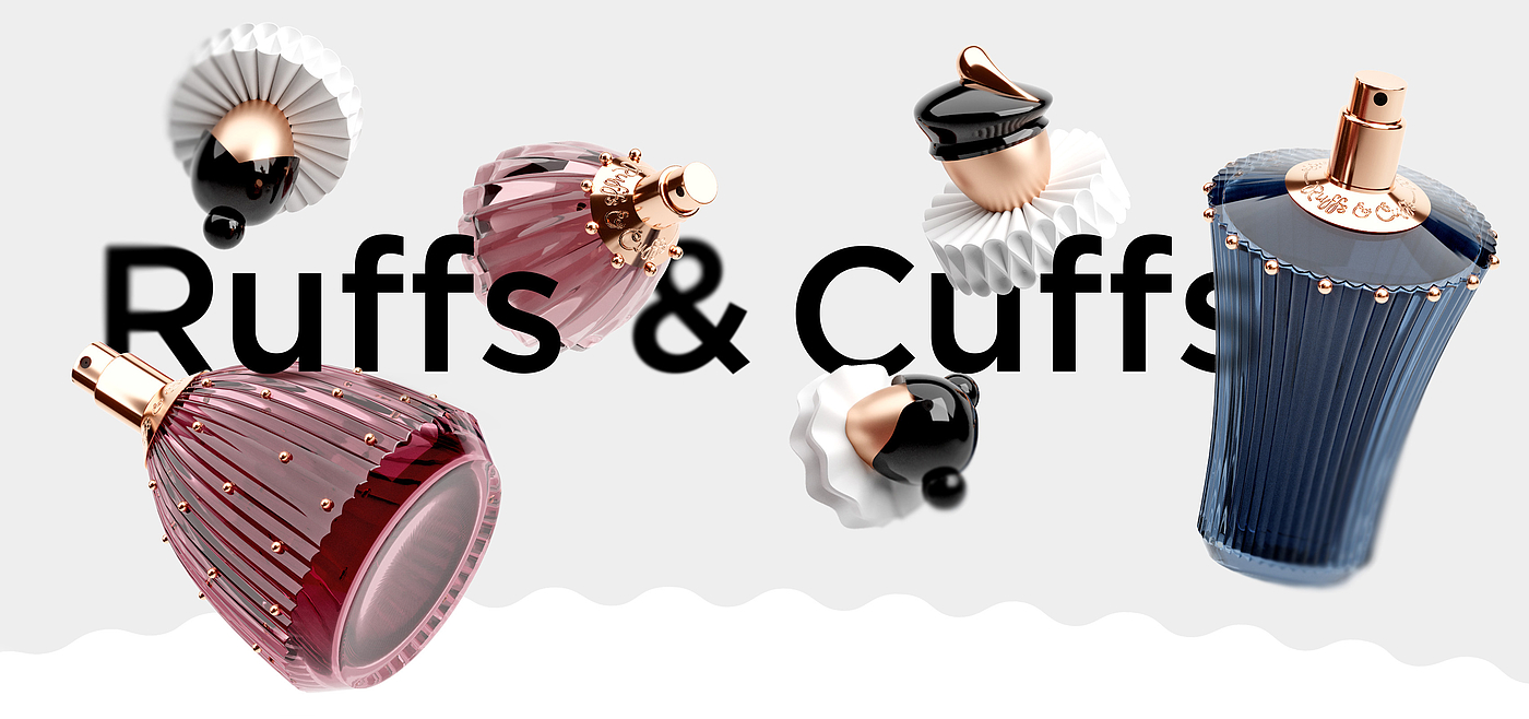 “Ruffs & Cuffs”，香水，包装设计，风格化，