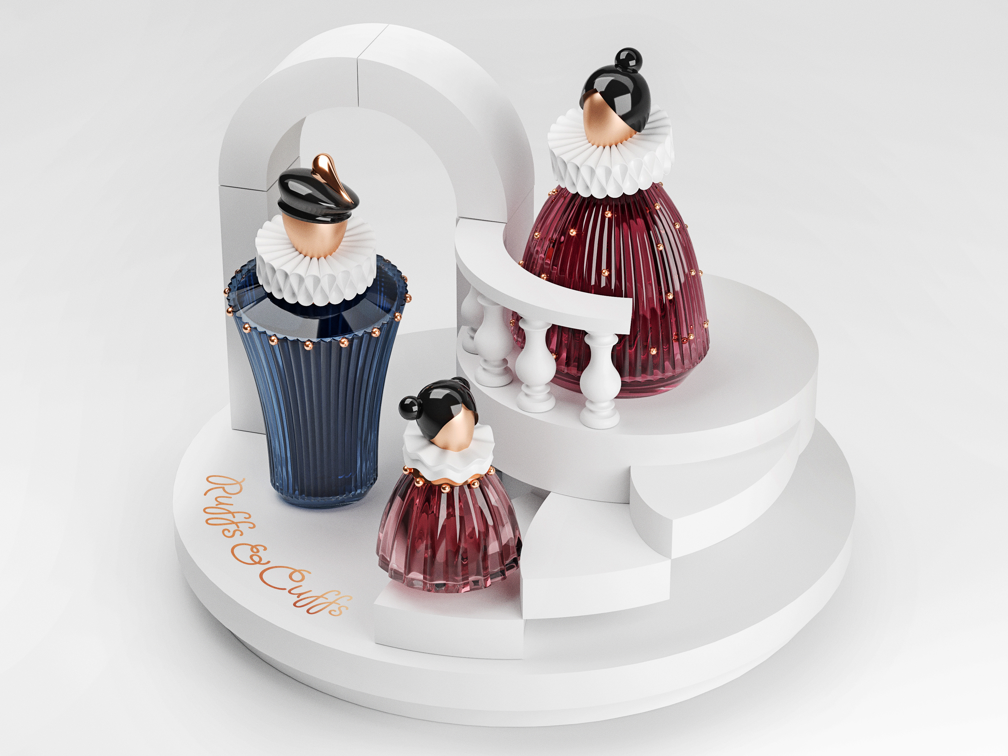 “Ruffs & Cuffs”，Perfume，packing design，Stylization，