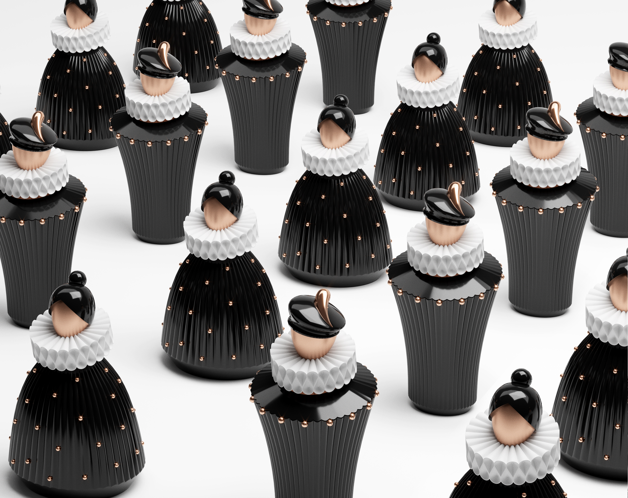 “Ruffs & Cuffs”，Perfume，packing design，Stylization，