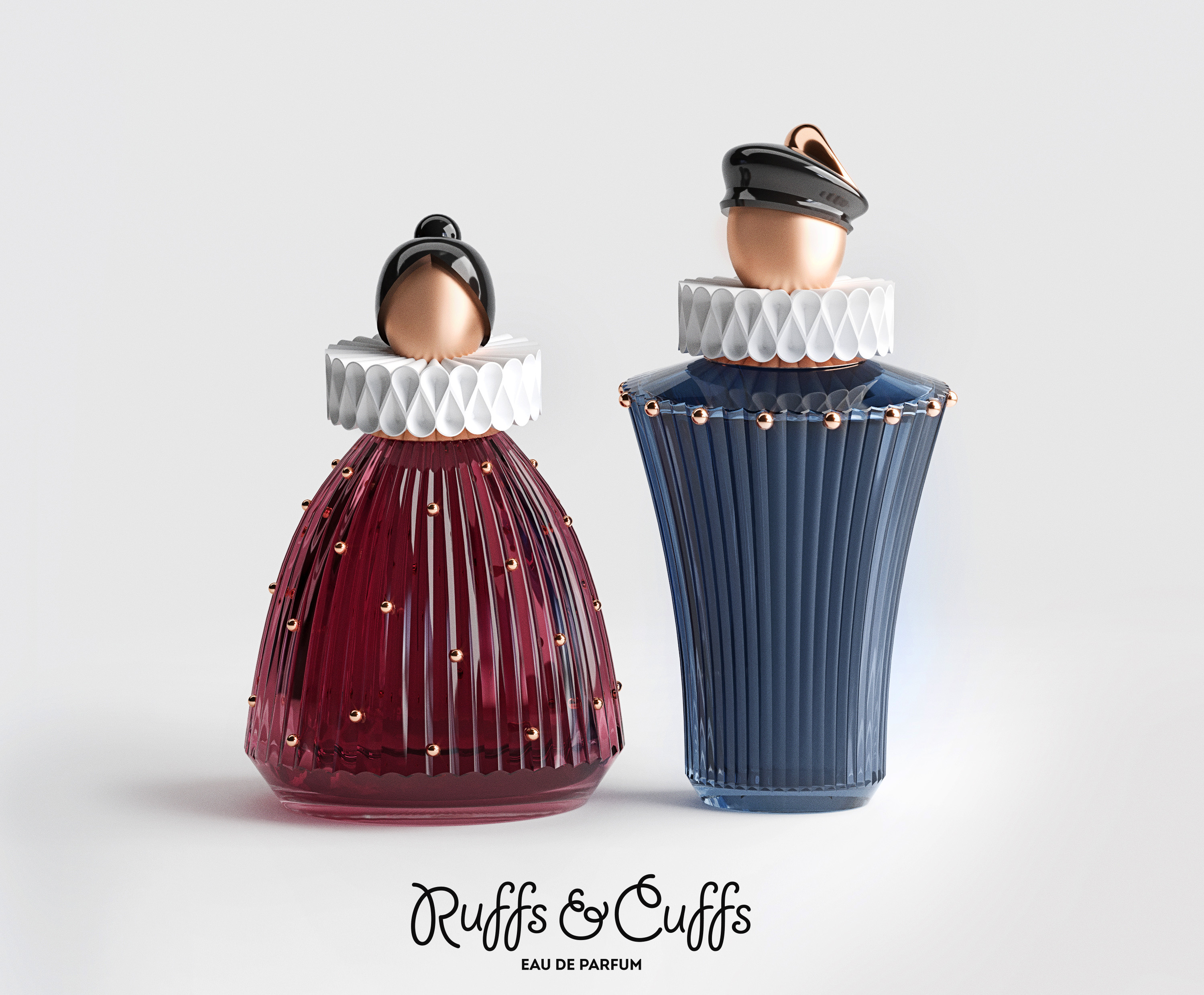 “Ruffs & Cuffs”，Perfume，packing design，Stylization，