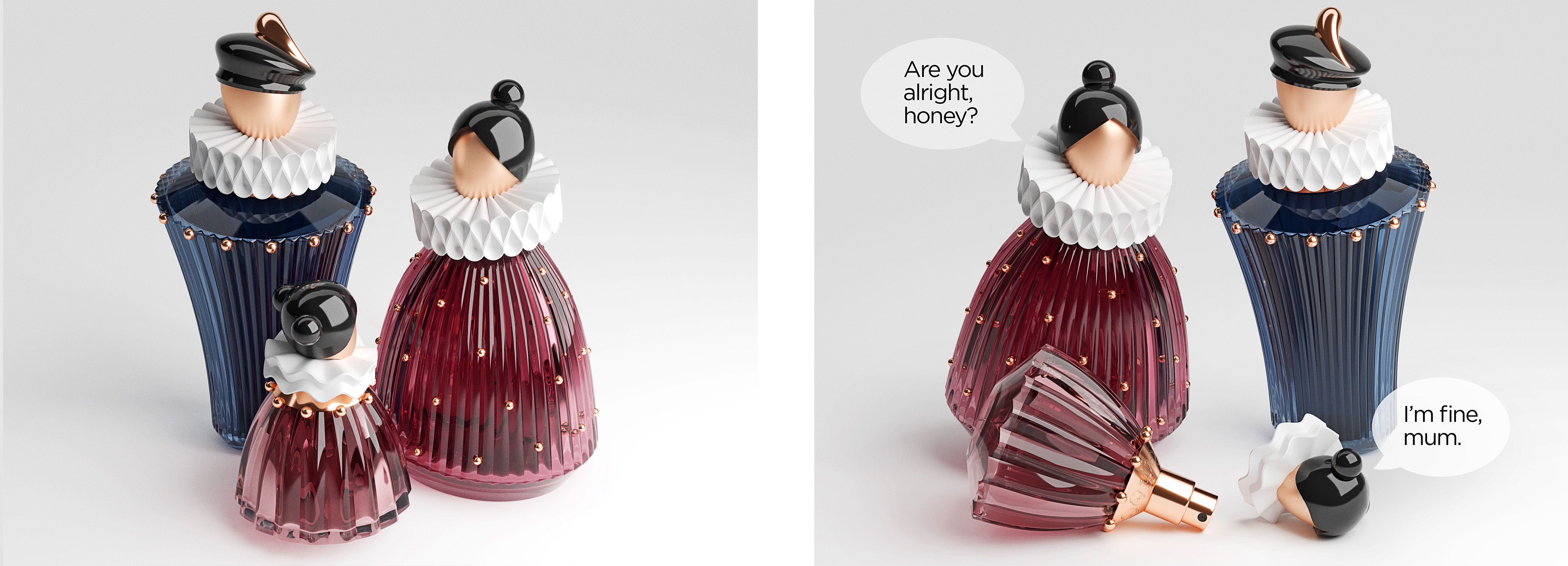 “Ruffs & Cuffs”，Perfume，packing design，Stylization，