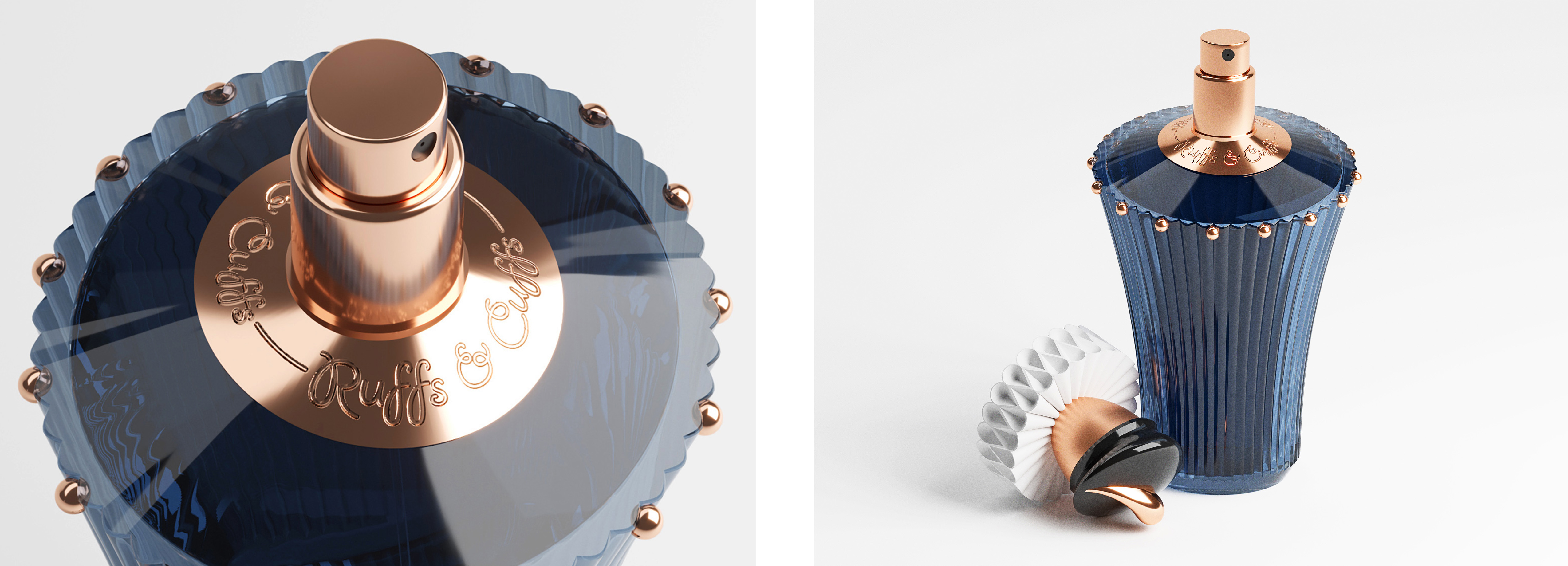 “Ruffs & Cuffs”，Perfume，packing design，Stylization，
