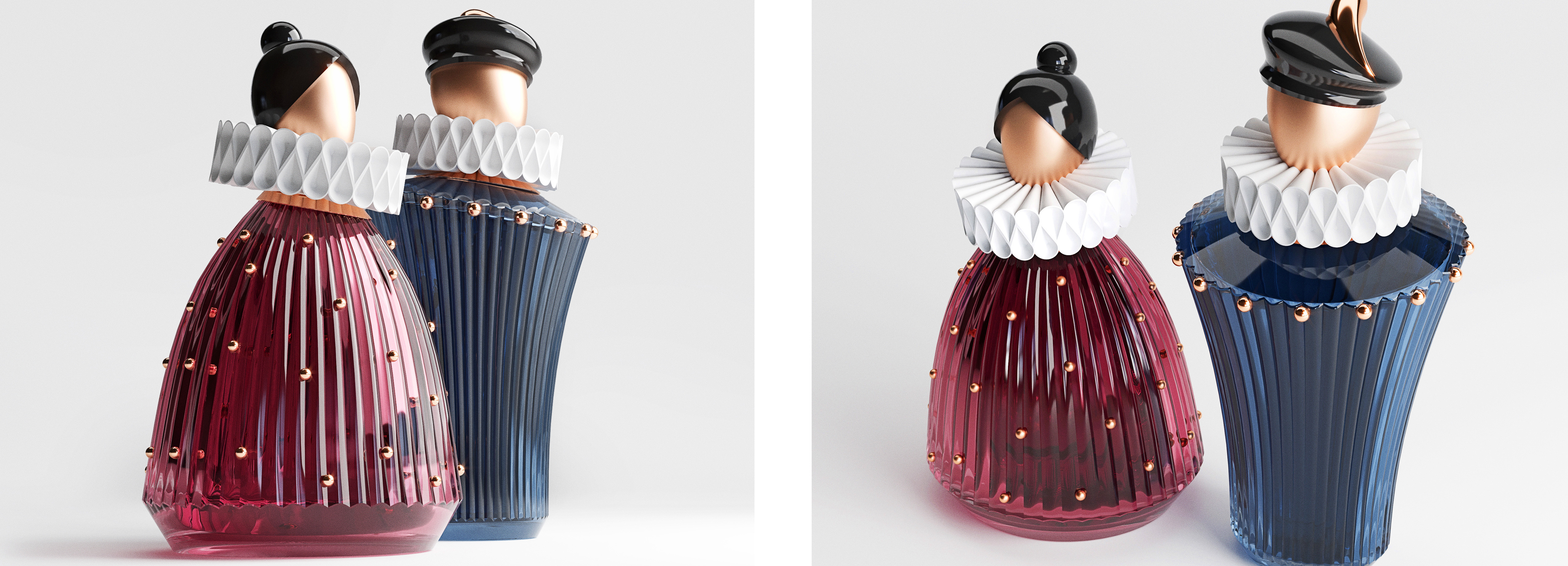 “Ruffs & Cuffs”，Perfume，packing design，Stylization，