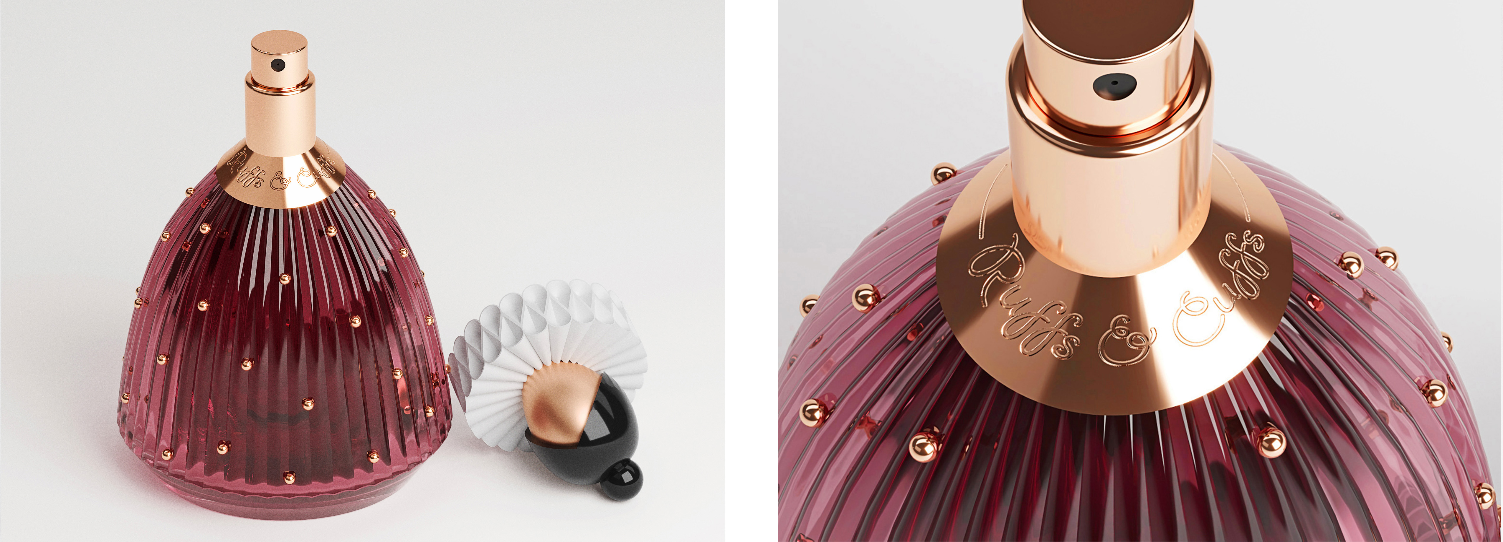 “Ruffs & Cuffs”，Perfume，packing design，Stylization，