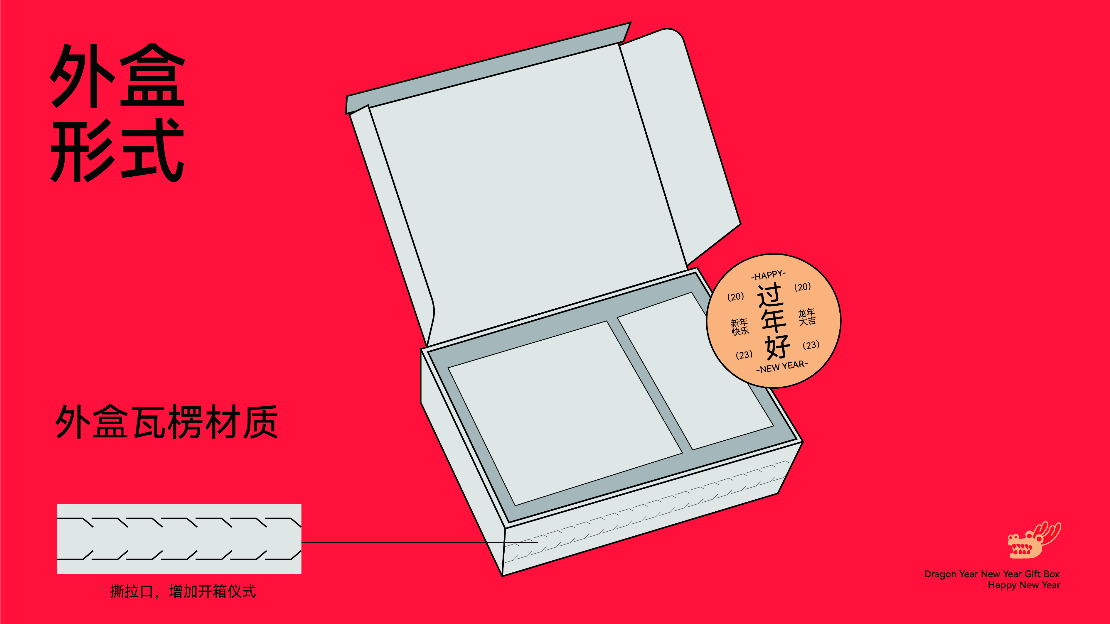 Dragon Year gift box design, creative packaging design, brand packaging design，