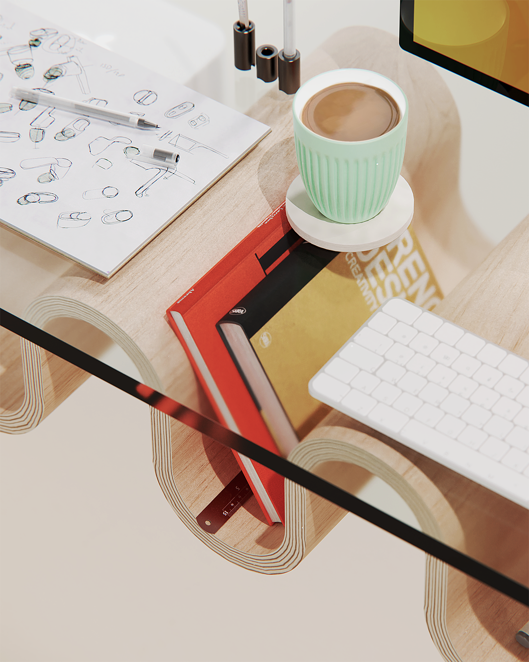 Aalto，办公桌，家具，简约，