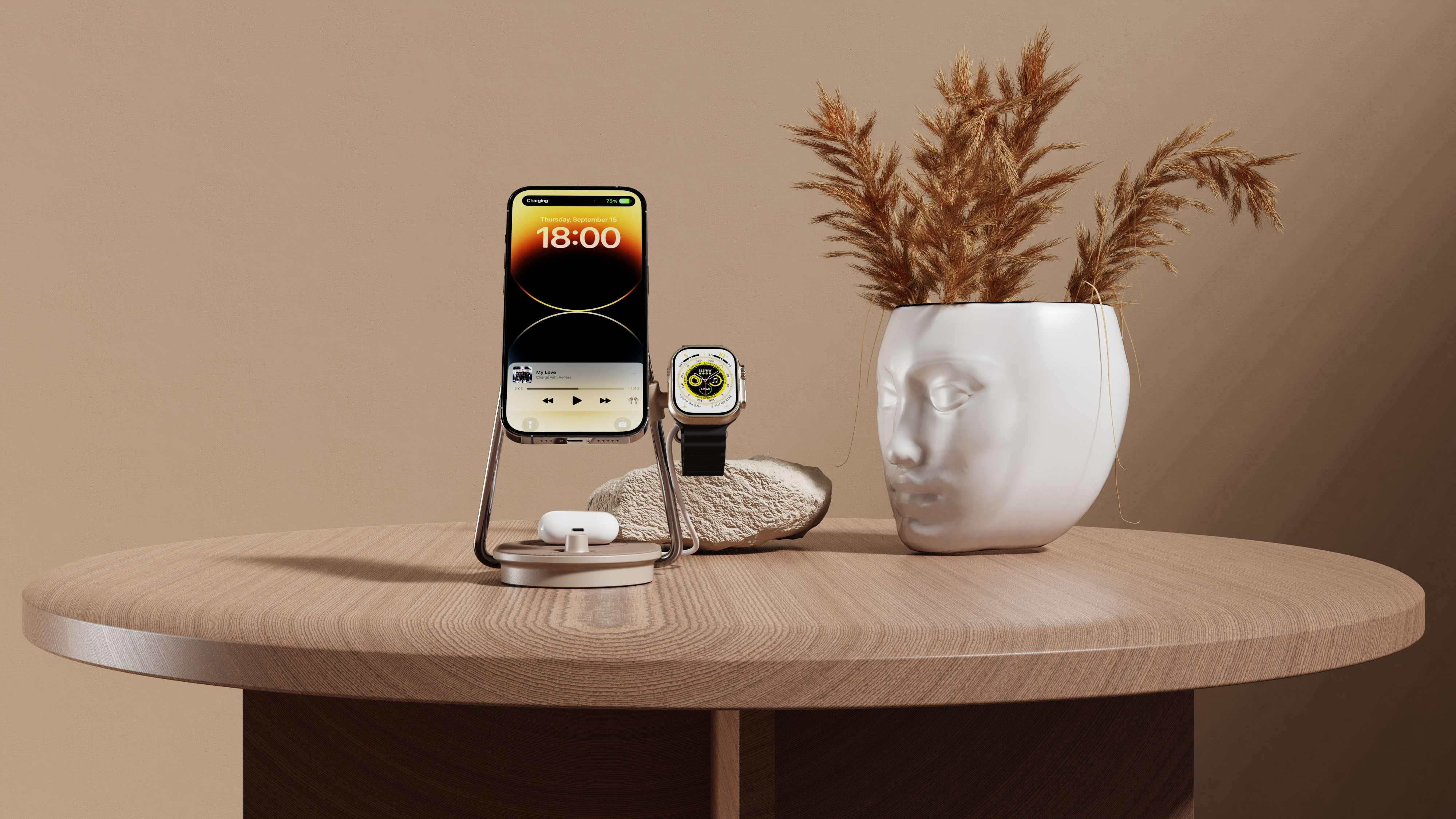 Wireless charging，Desk lamp，Receive，fold，