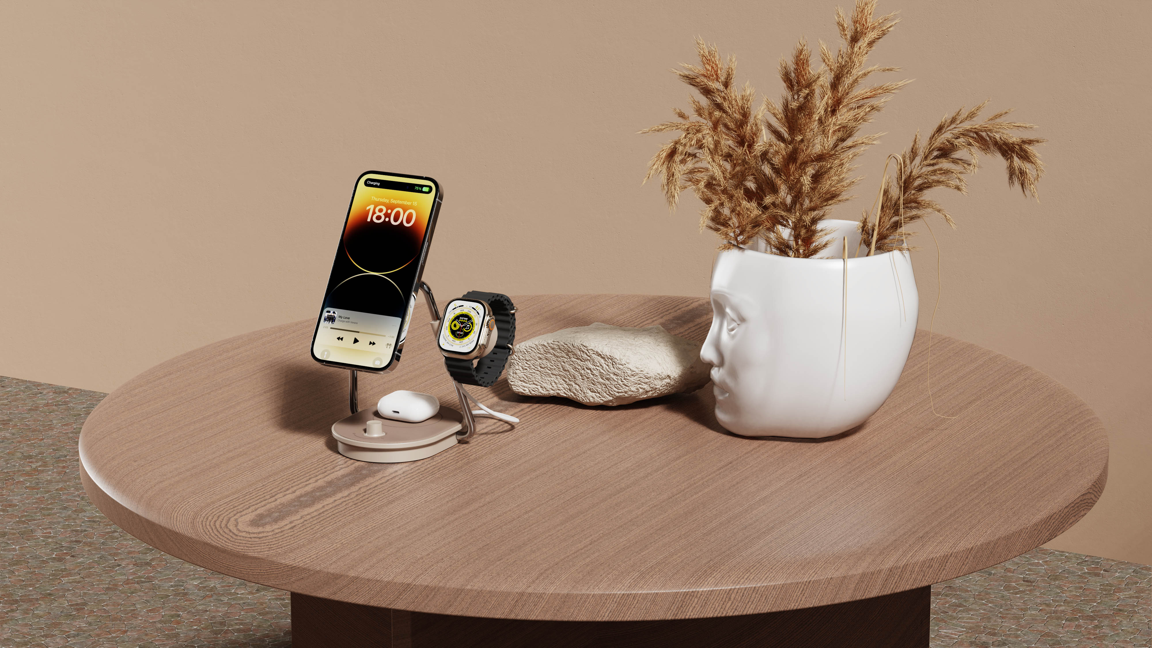 Wireless charging，Desk lamp，Receive，fold，