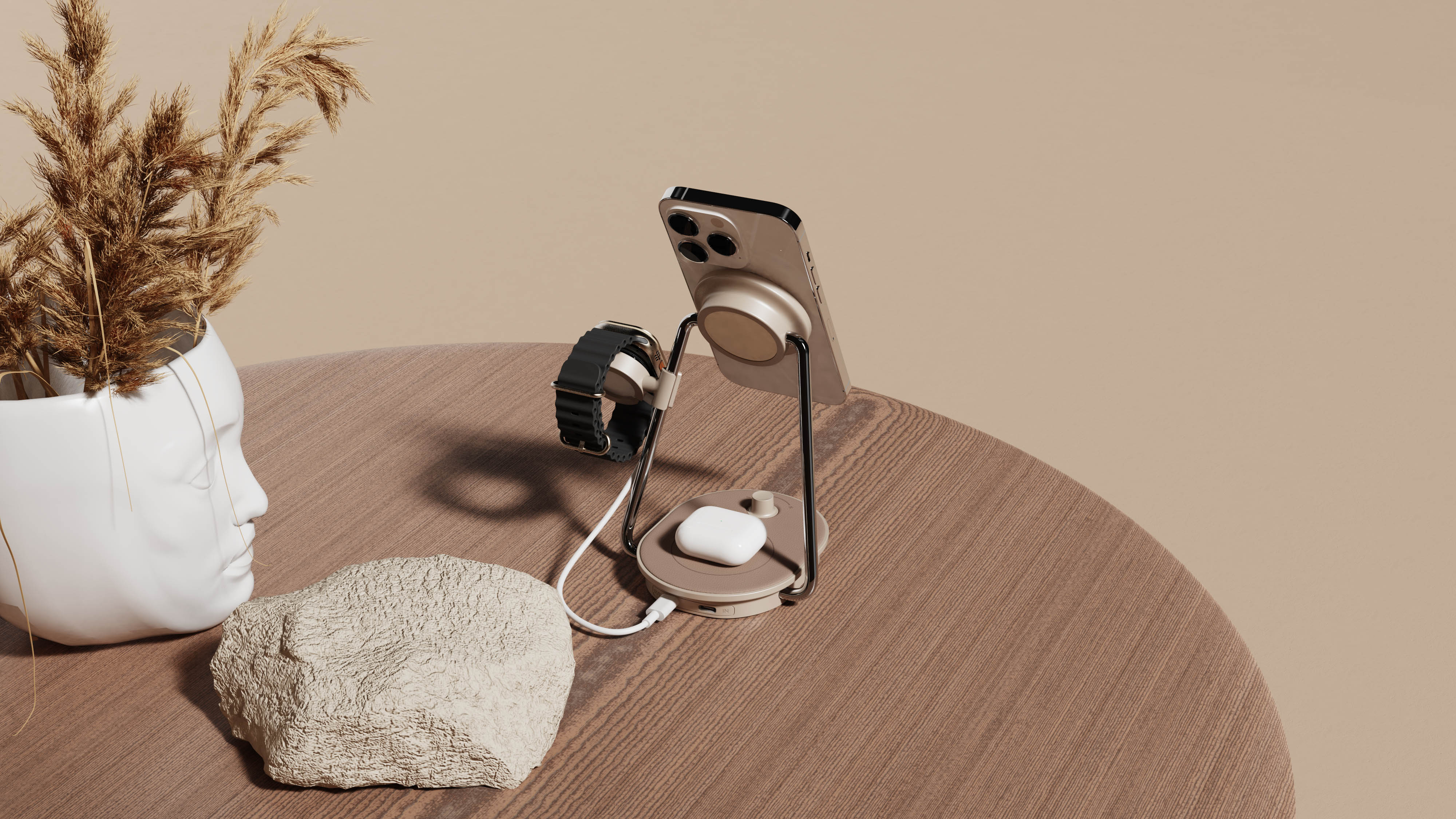 Wireless charging，Desk lamp，Receive，fold，