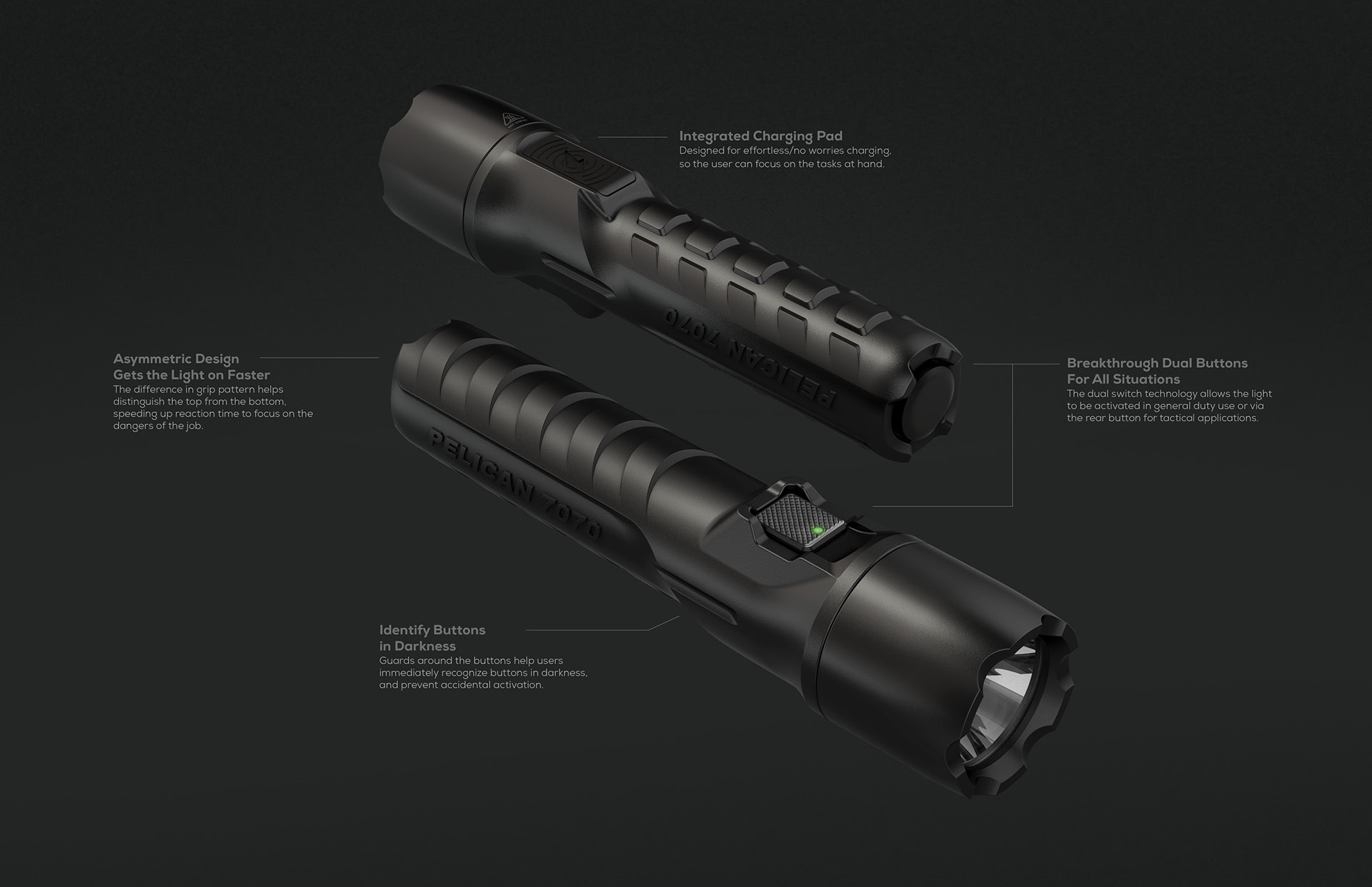 Pelican 7070R，Wireless flashlight，black，intelligence，