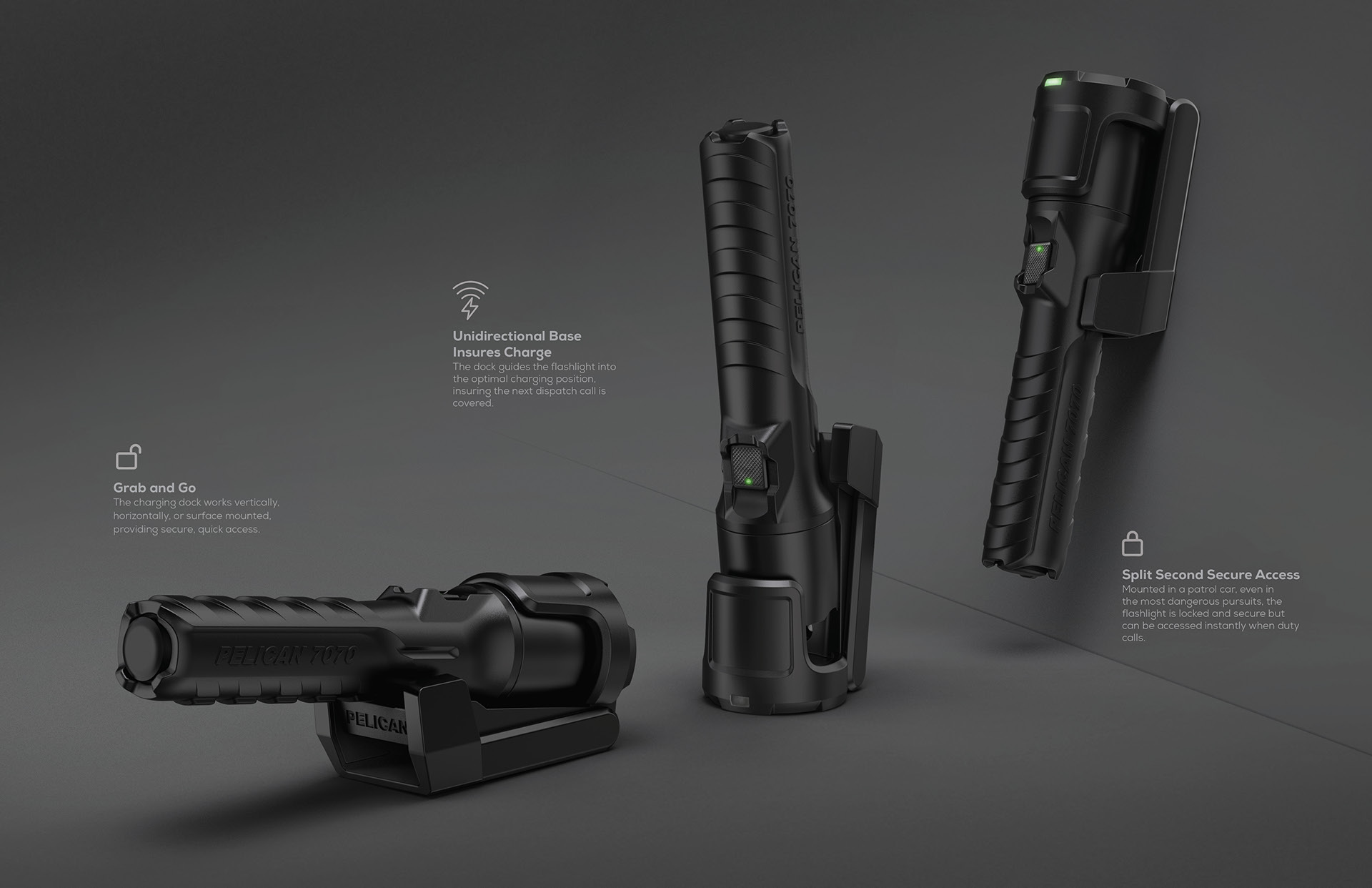 Pelican 7070R，Wireless flashlight，black，intelligence，