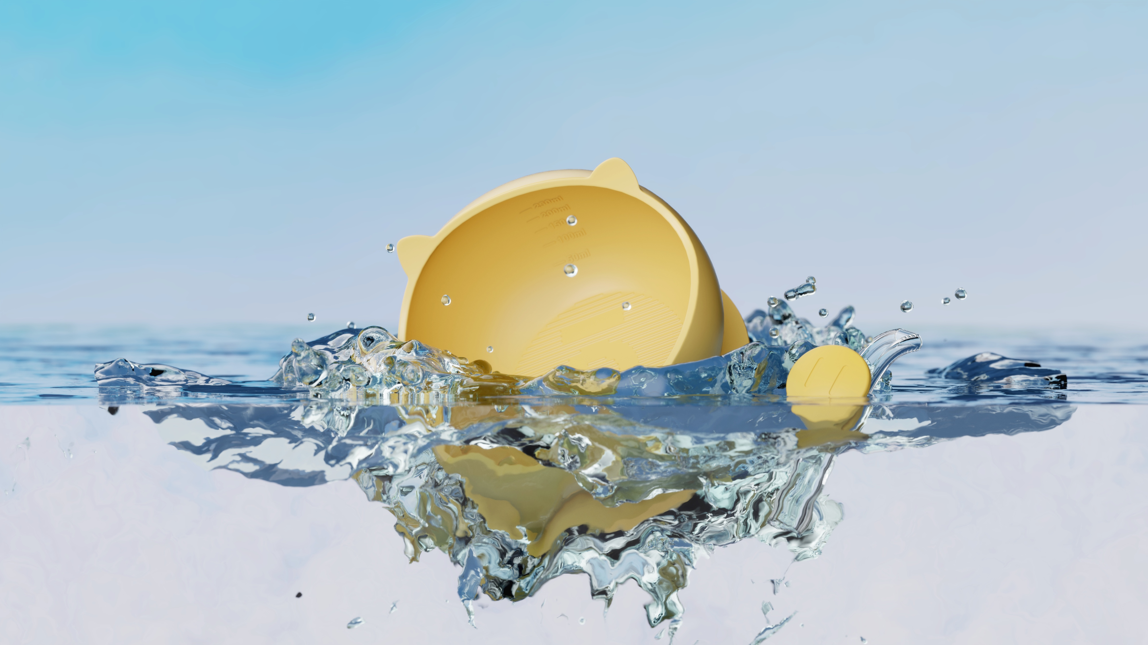 industrial design，product design，Children tableware，Silicone bowl，Auxiliary food bowl，Super cute pig modeling，