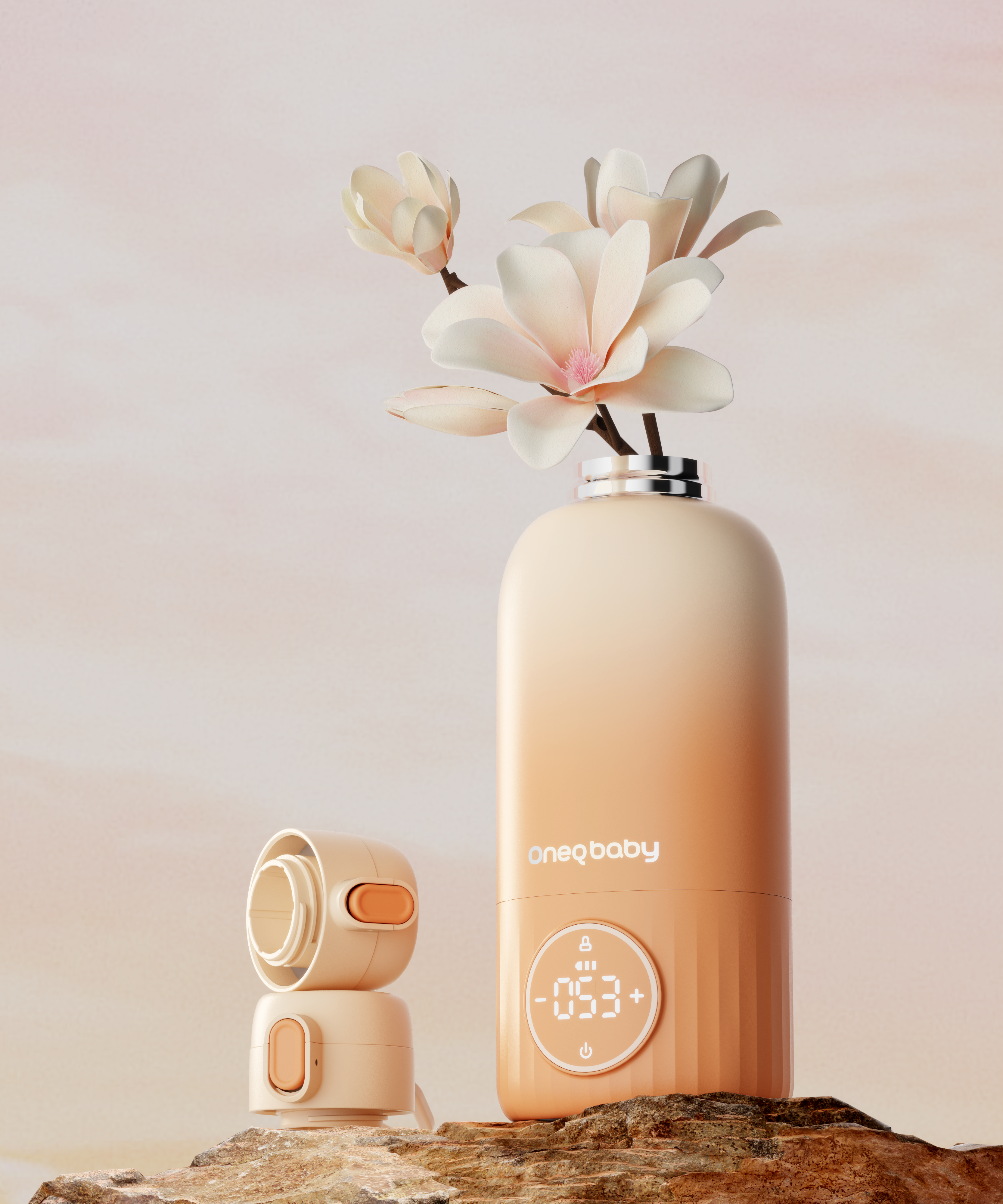 industrial design，product design，Mother baby small household appliances，Portable，wireless，Constant temperature milk pot，Burning cup，