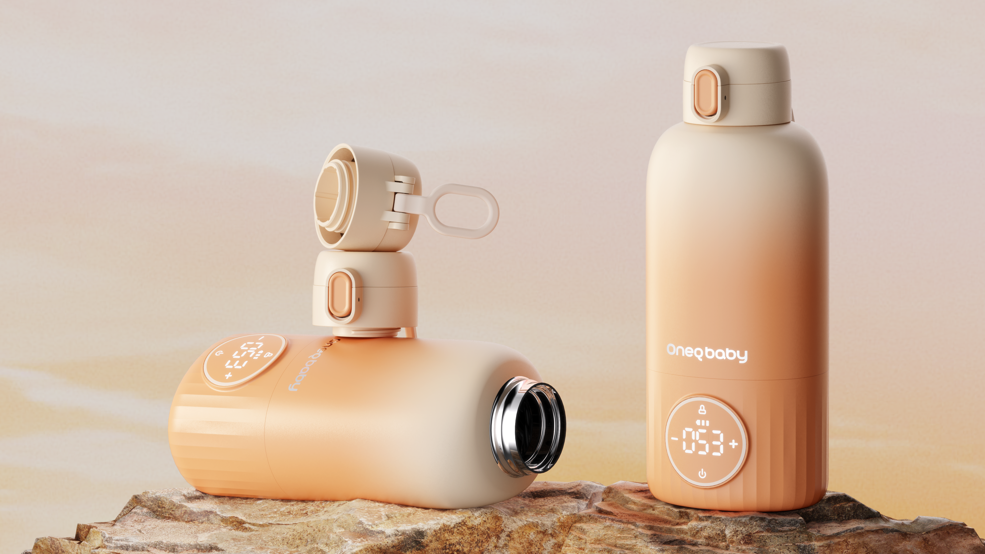 industrial design，product design，Mother baby small household appliances，Portable，wireless，Constant temperature milk pot，Burning cup，