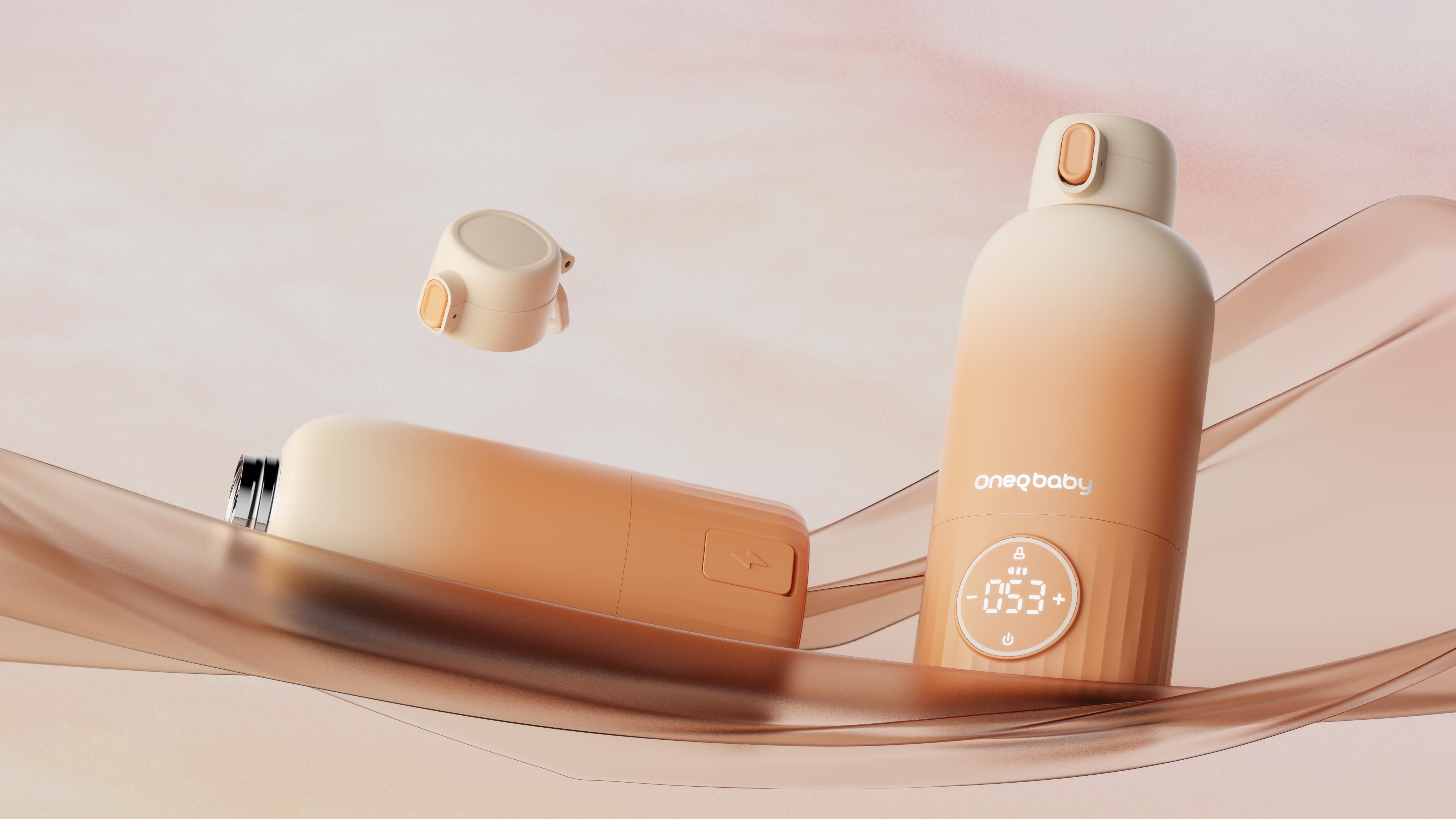 industrial design，product design，Mother baby small household appliances，Portable，wireless，Constant temperature milk pot，Burning cup，