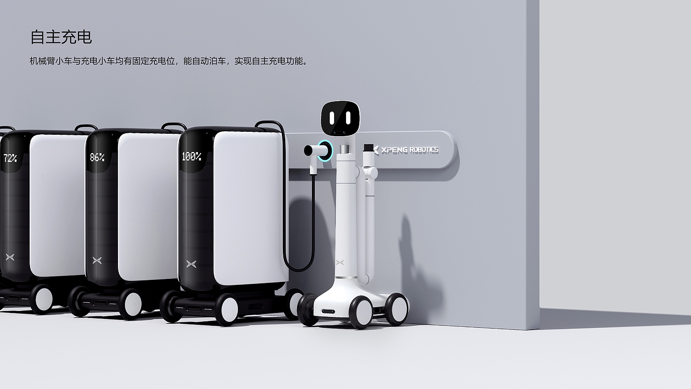 robot，Mobile charging pile，Mechanical arm，