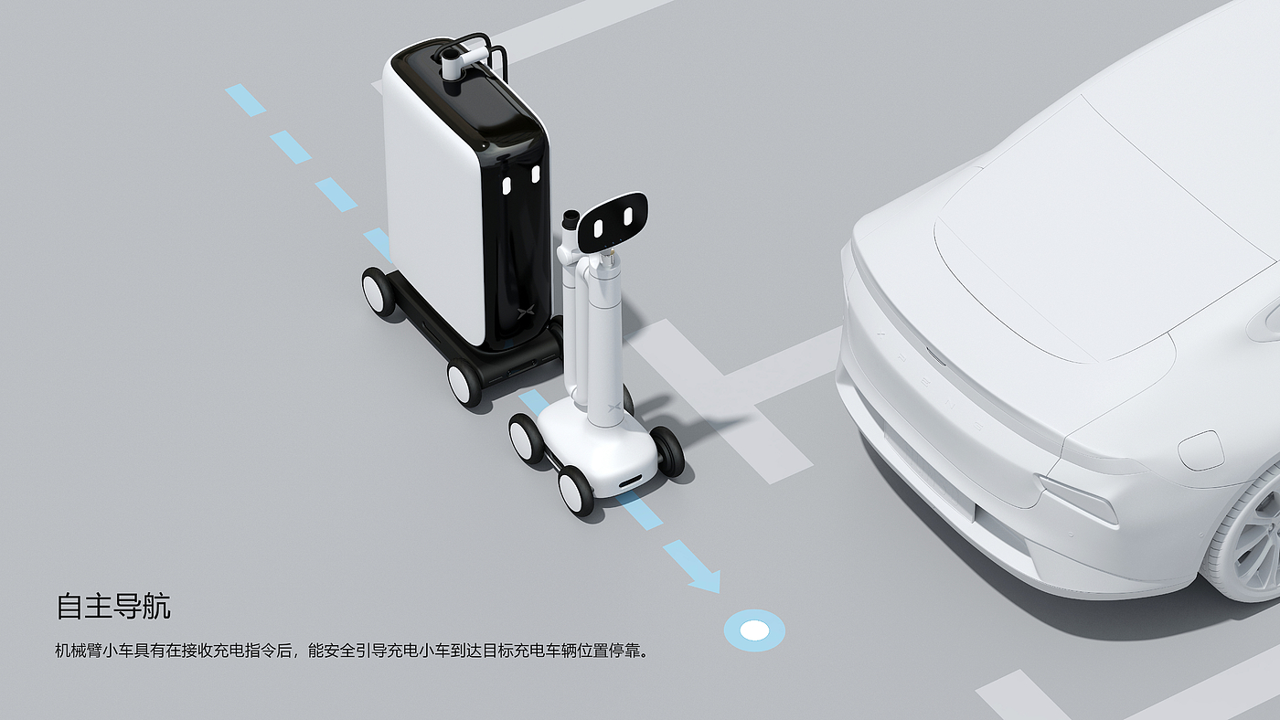 robot，Mobile charging pile，Mechanical arm，