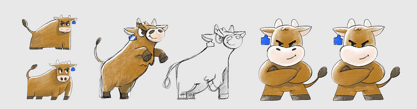 c4d，3D character，Character，Design，Bancow，graphical，cattle，