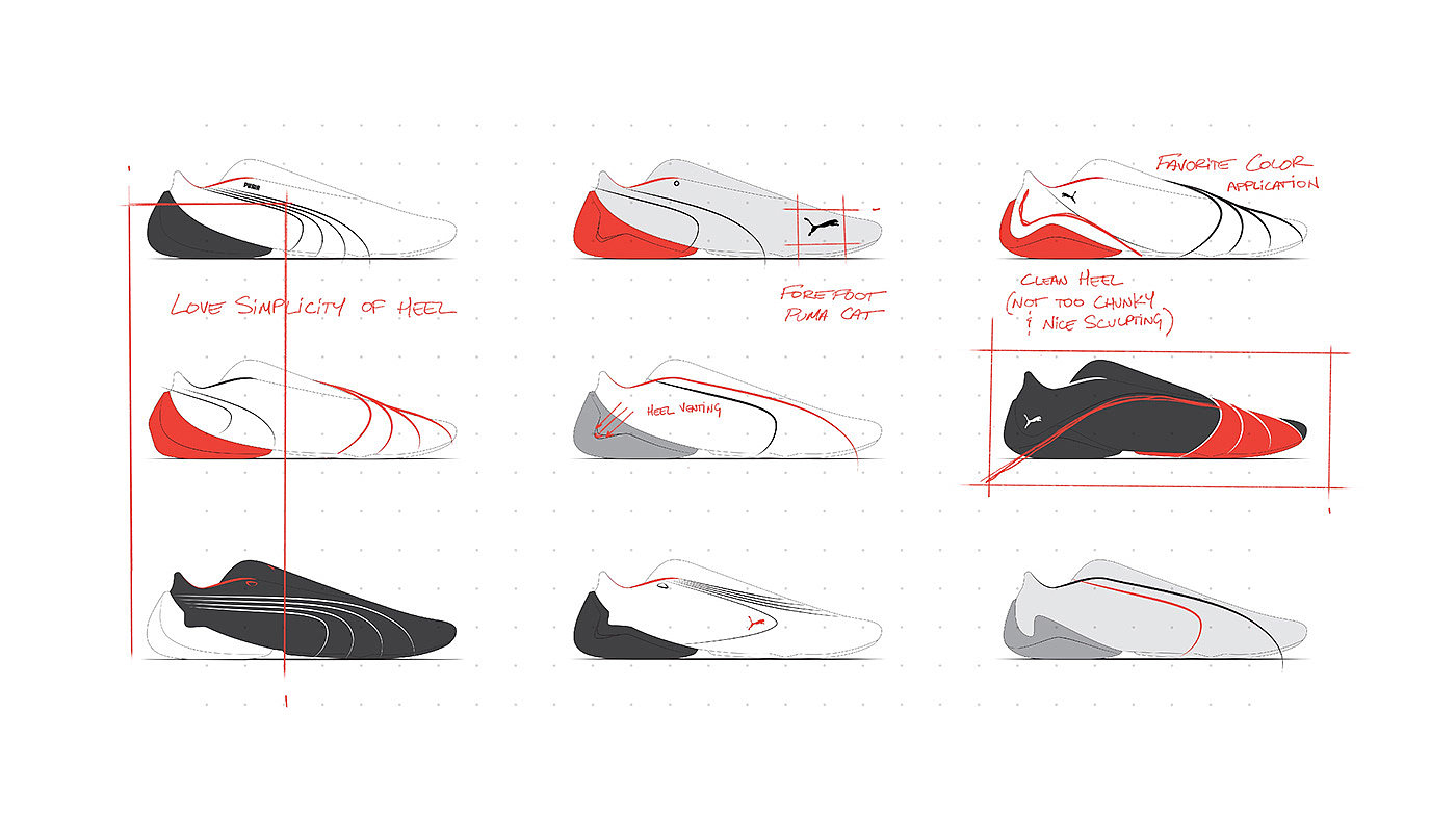 草图，彪马，运动鞋，产品设计，