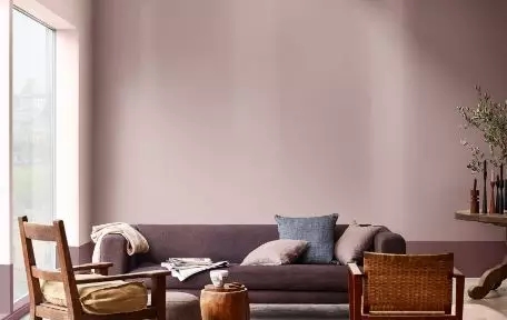 Dulux，cozy，Warm wood brown，Flower room table，lamps and lanterns，sofa，