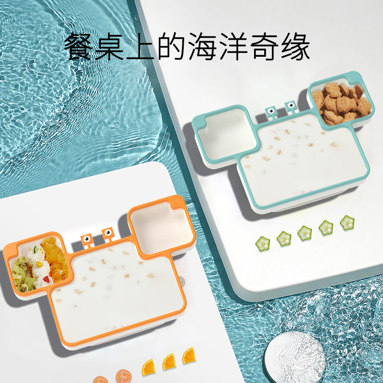 Children, cartoon, dinner plate，