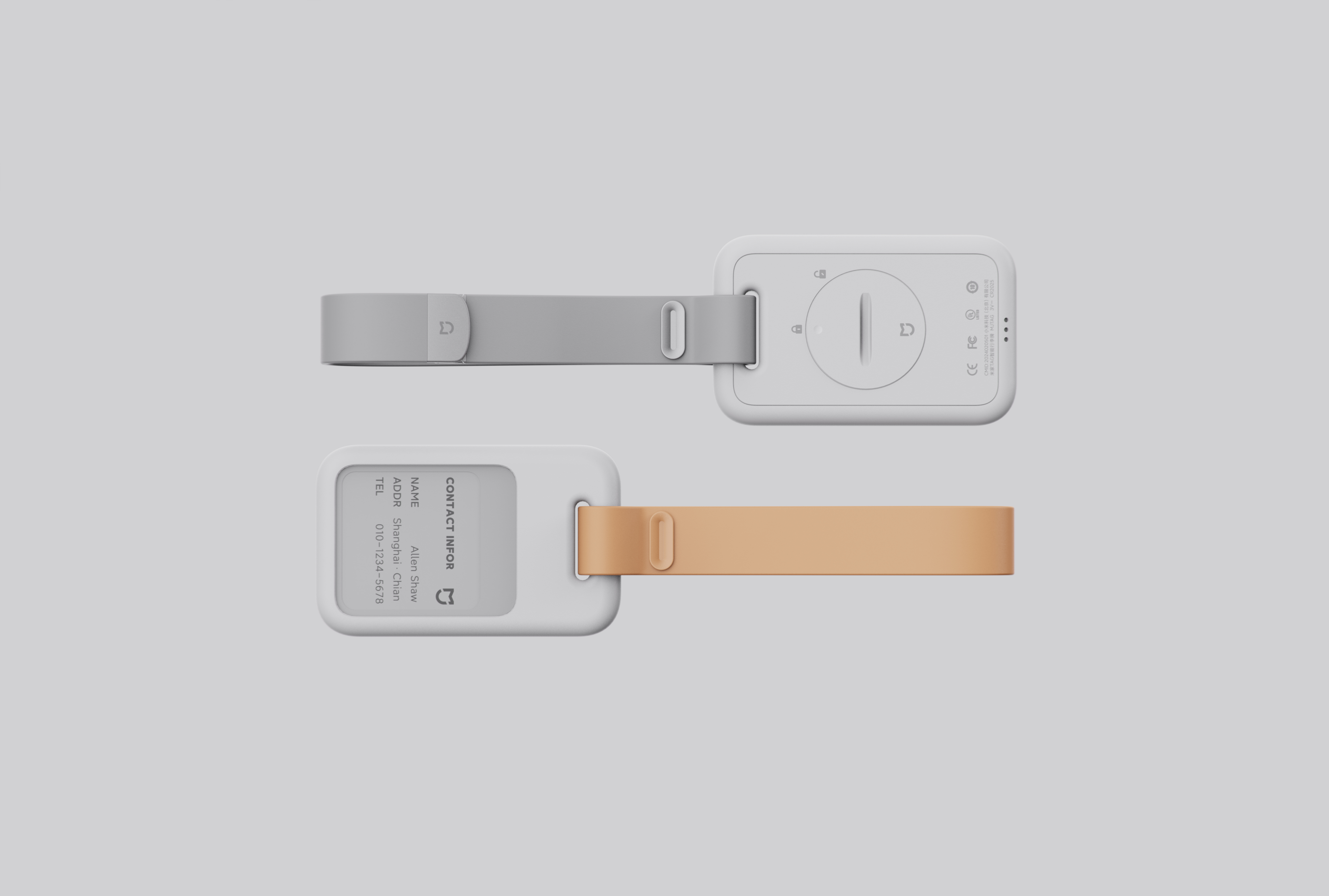 Millet style，luggage tag，Baggage tag，tag，Travel products，Smart Luggage Tag，Render，Draw bar box，