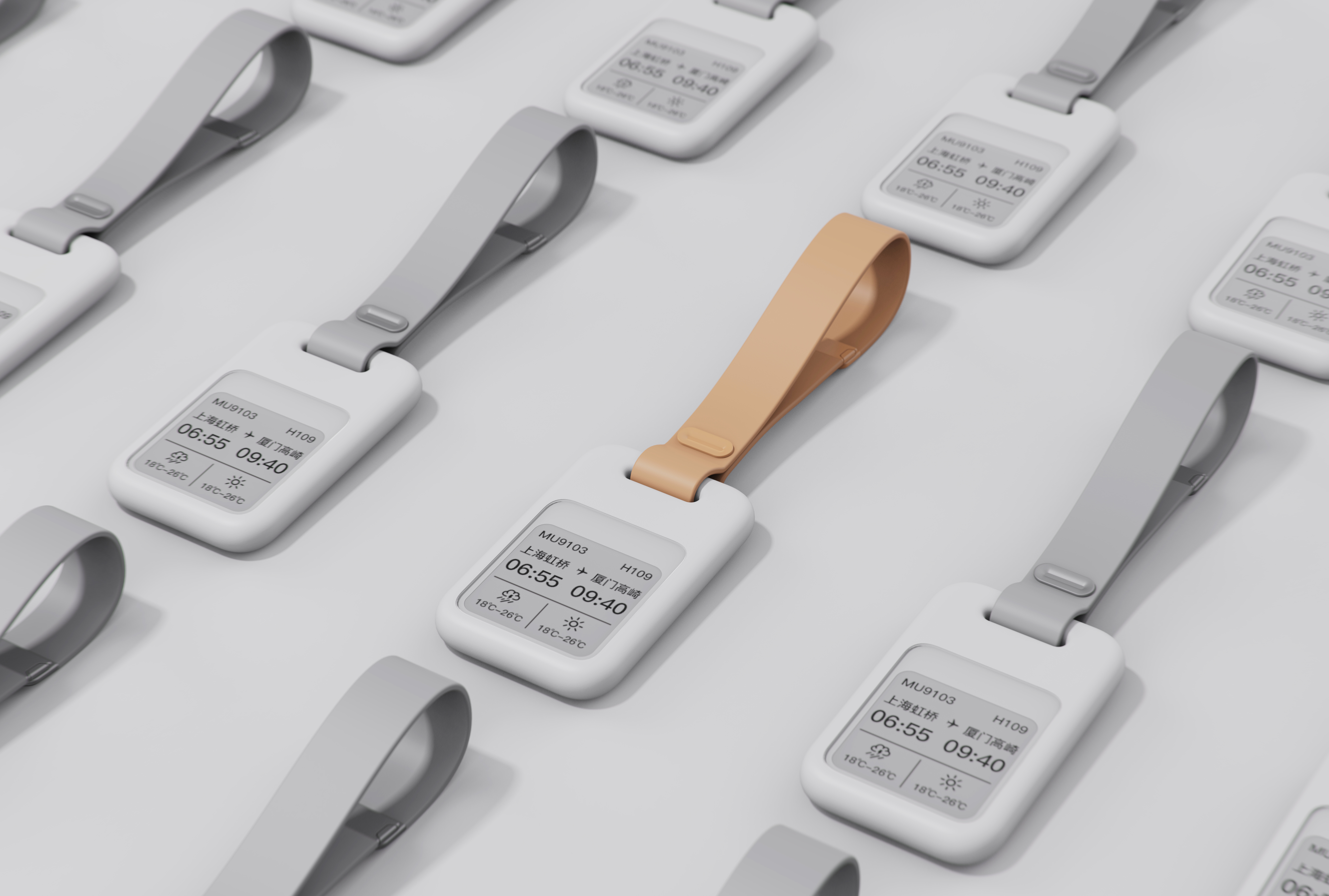 Millet style，luggage tag，Baggage tag，tag，Travel products，Smart Luggage Tag，Render，Draw bar box，