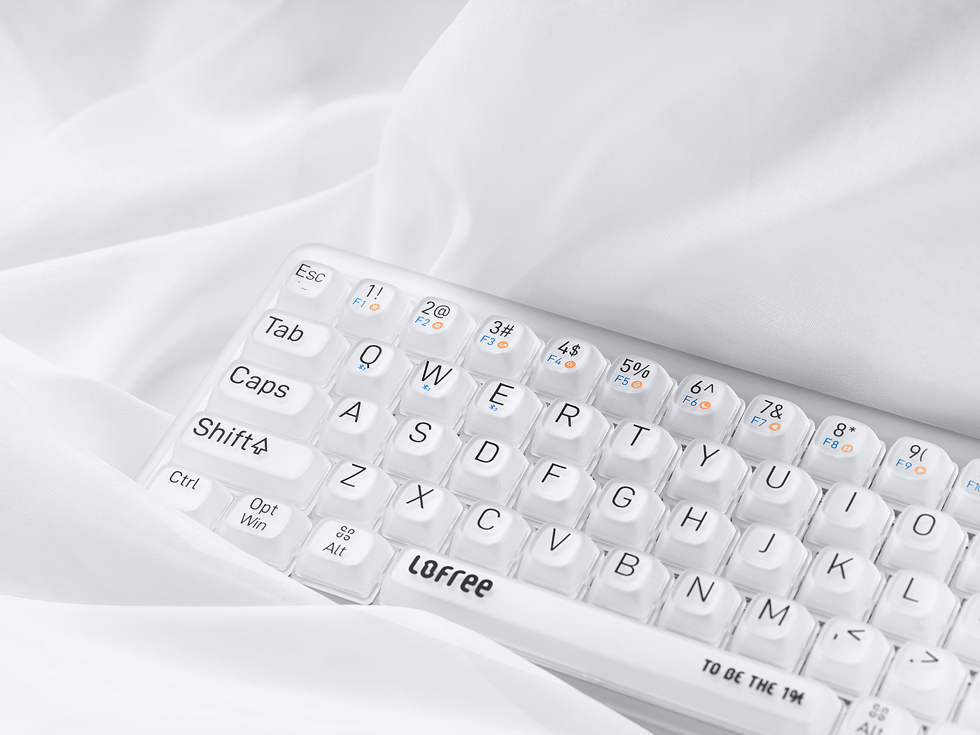 Office keyboard，Lofree Lofi，Mechanical keyboard，product design，esthetics，transparent，