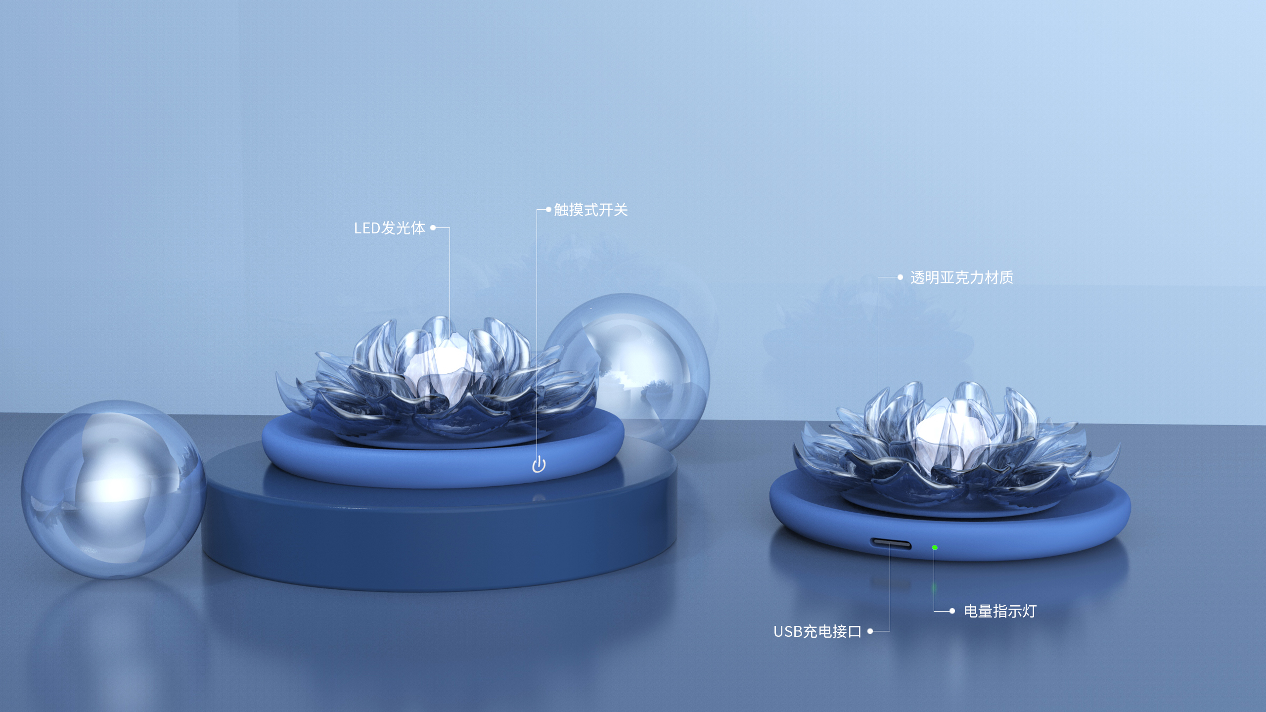 Cultural creation，Snow Lotus，Night light，