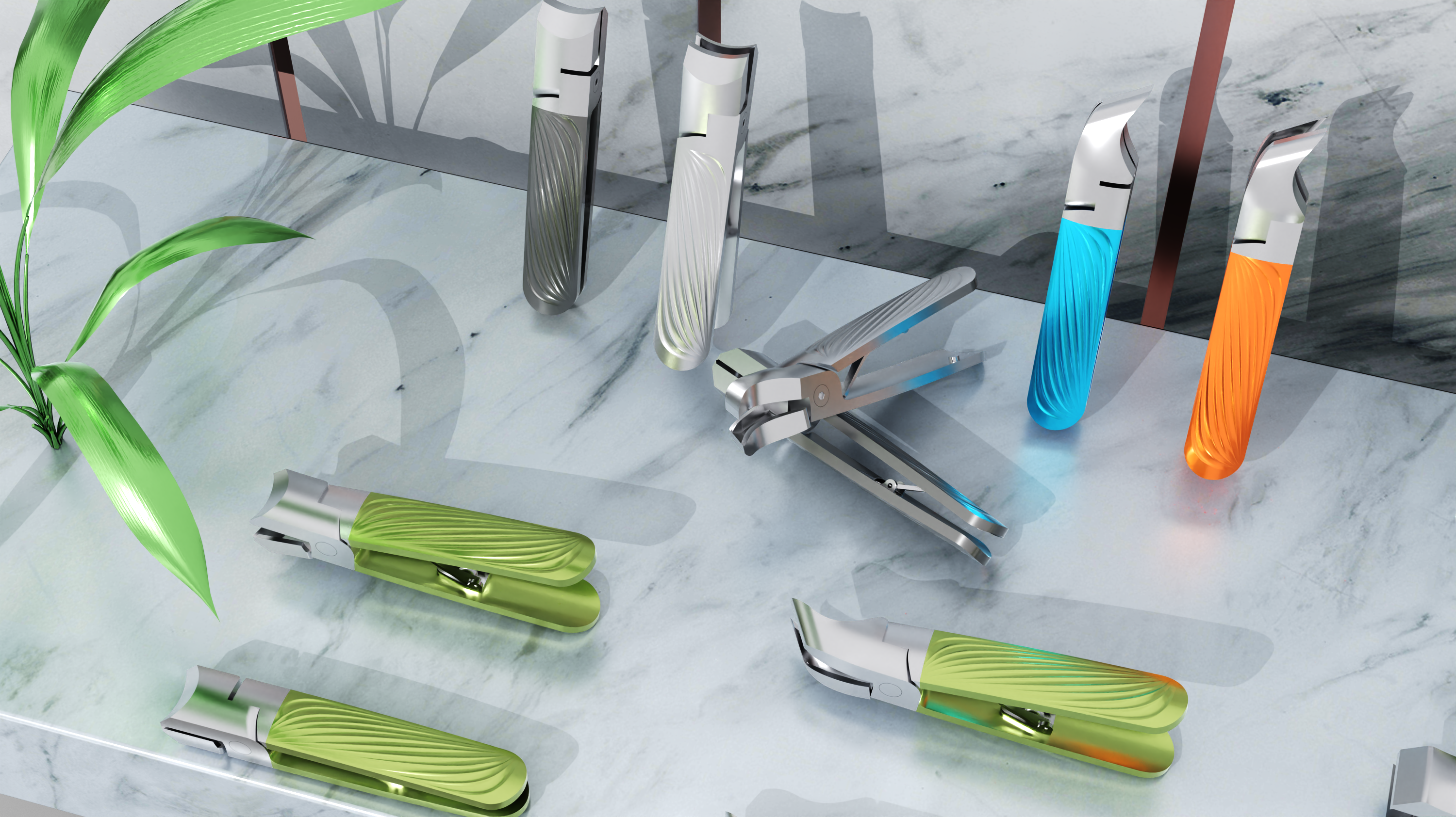 Nail clippers; leaf vein lines; manicure nail tools，