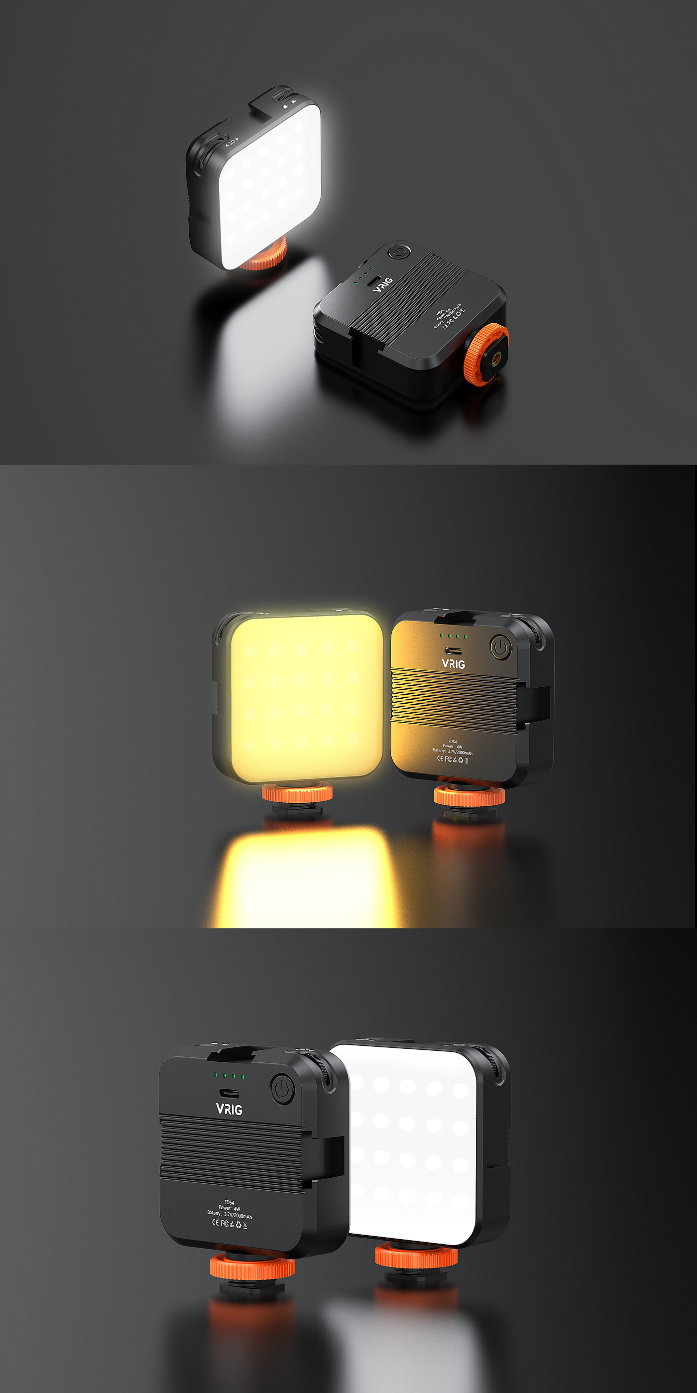 Double color temperature fill light，product design，mobile phone，camera，fill-in light，Photographic lamp，pocket lamp，LED lamp，