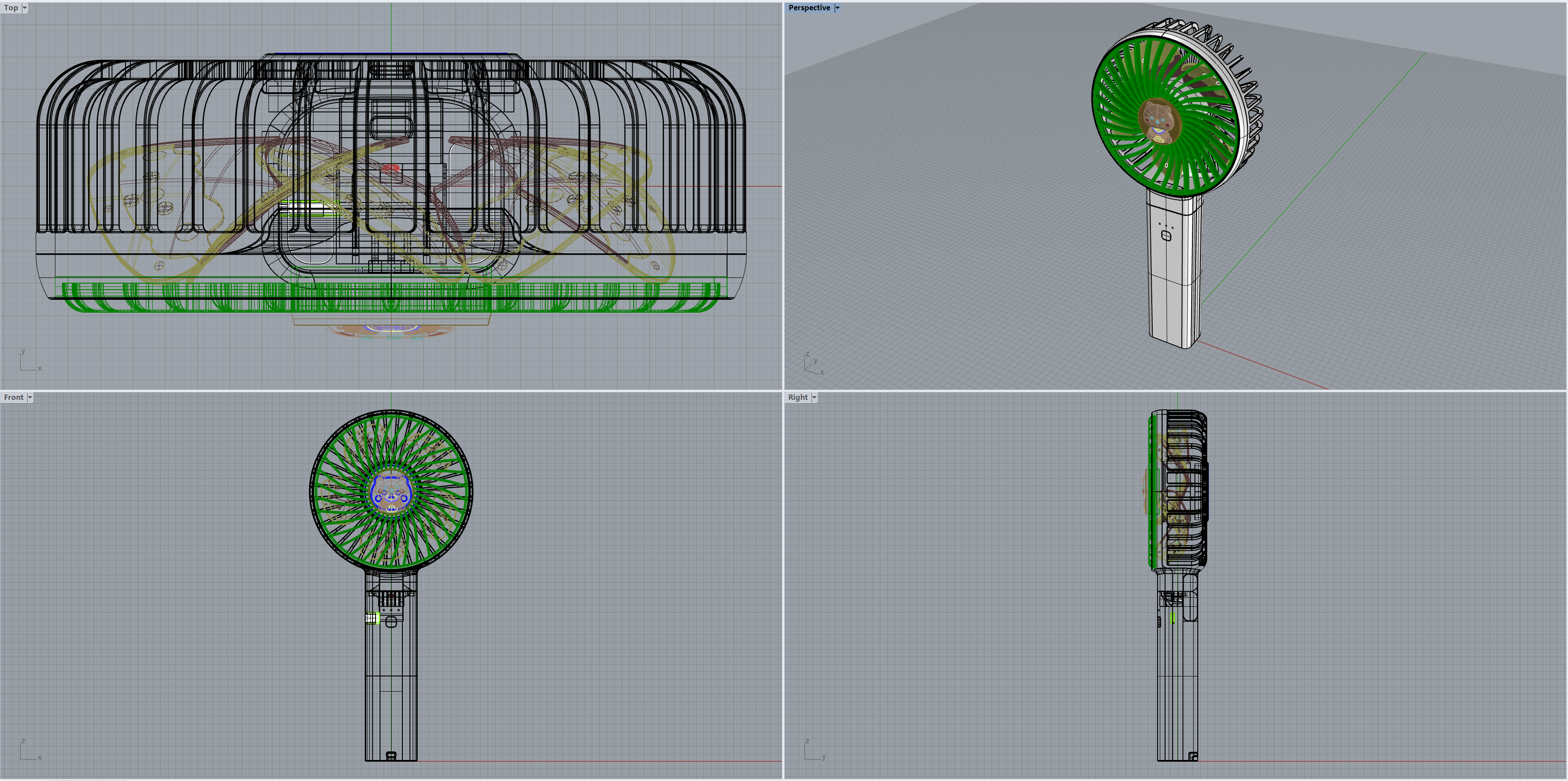 Small fan，modeling，Keyshot rendering，