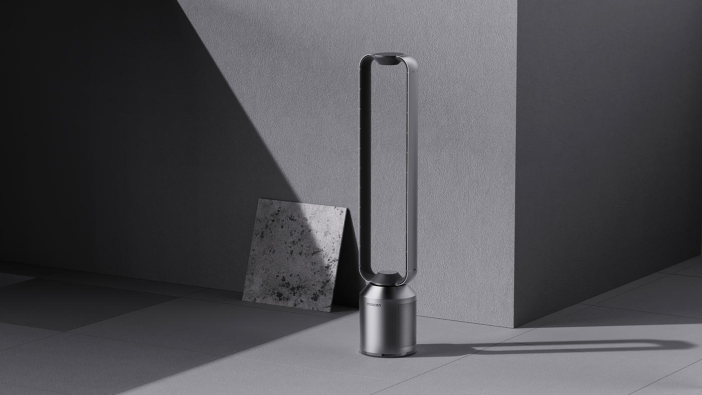 Leafless fan，Tower fan，purifier，moscen，Product appearance design，5�sign，