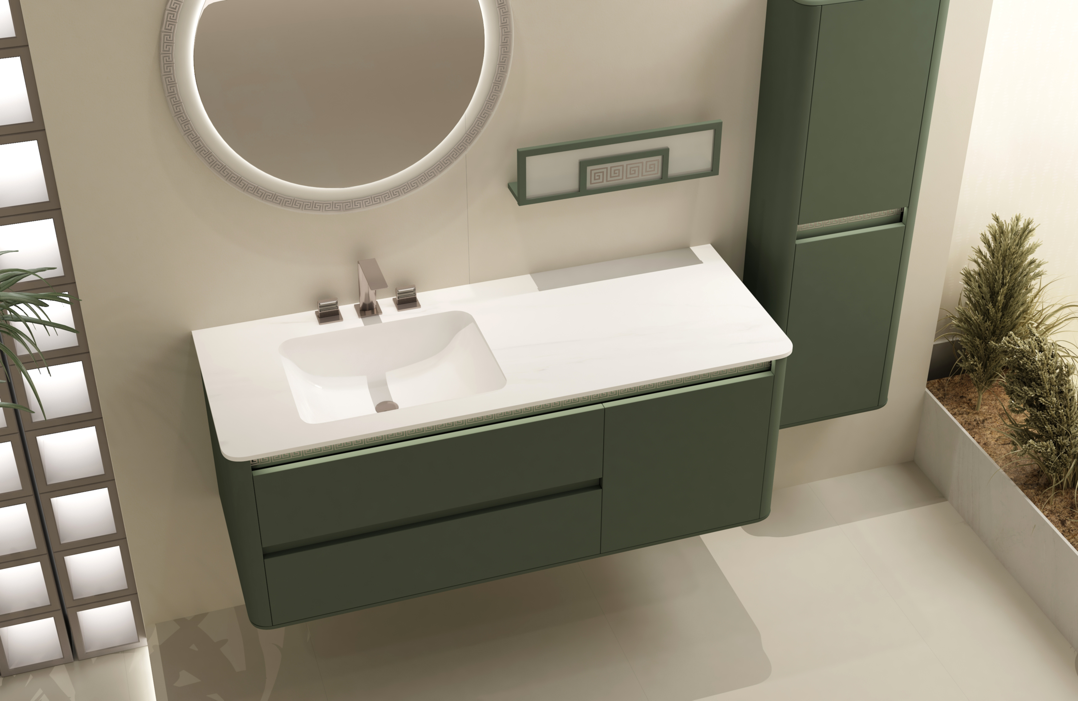 The palate element adopts the main color of Dan cyan，