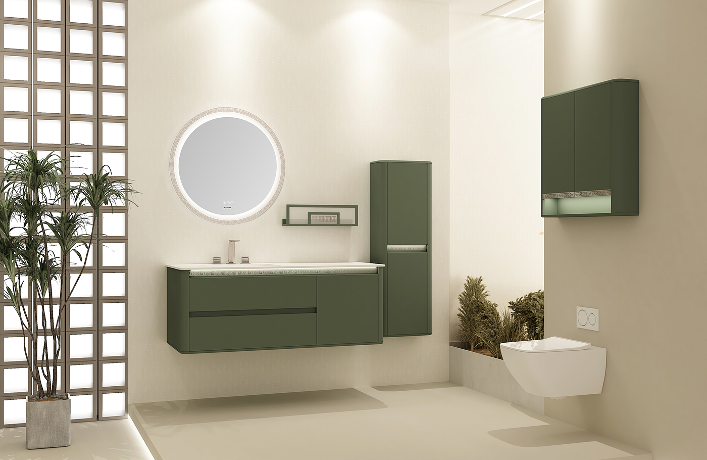 The palate element adopts the main color of Dan cyan，