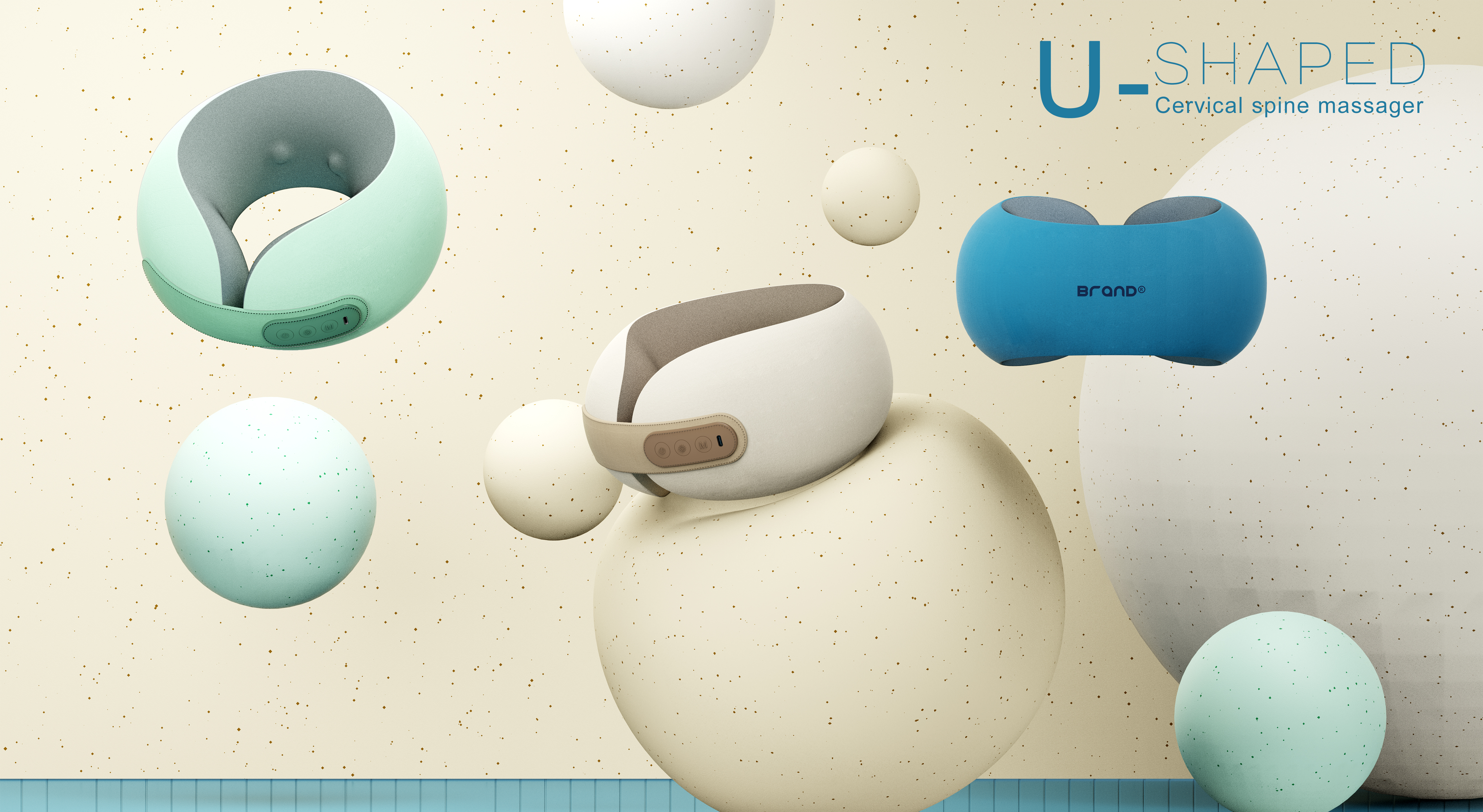Cervical massage，U-shaped massage pillow，Massager，Design services，Personal care，