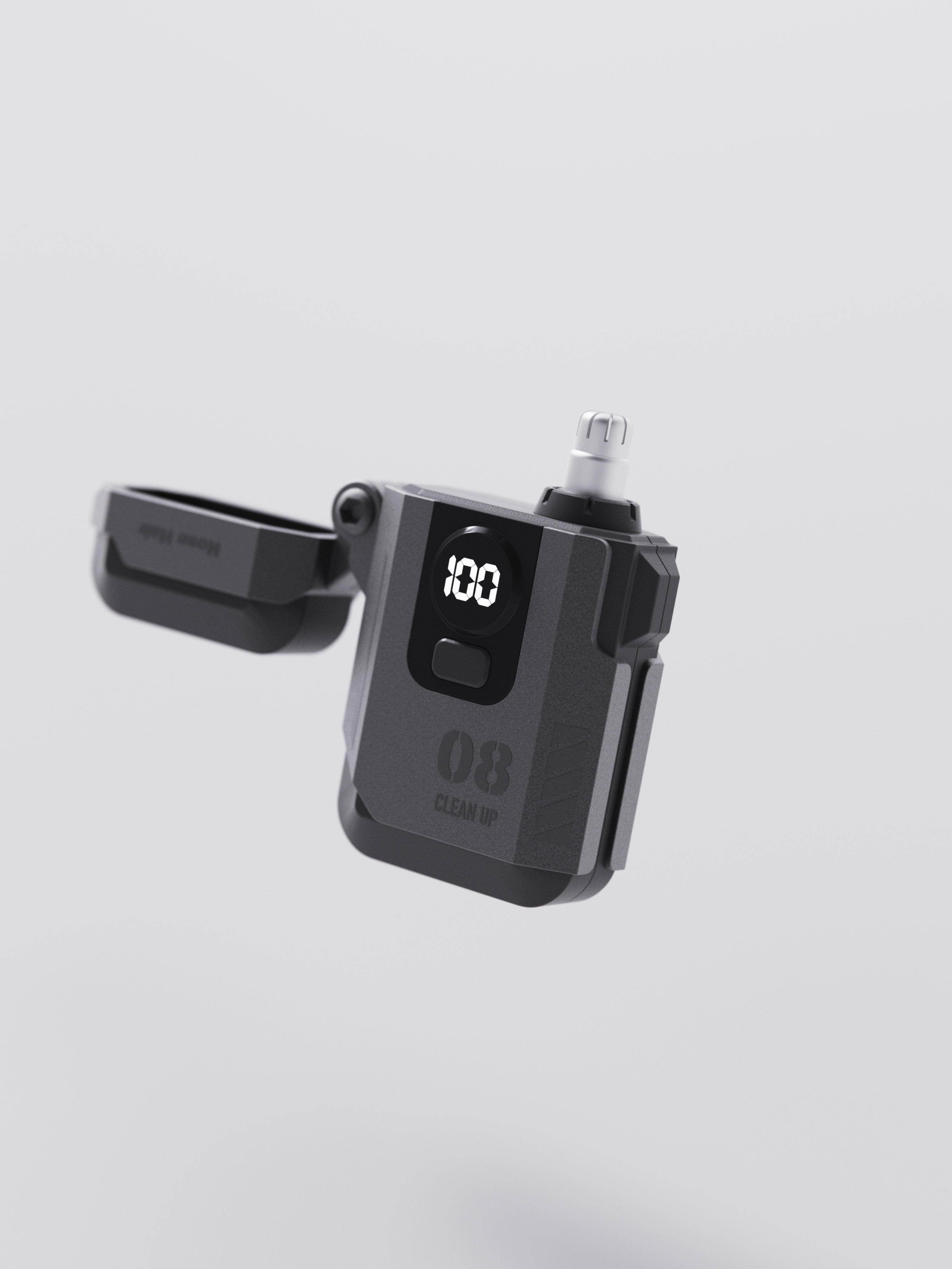 Cyberpunk，Nose hair trimmer，Electric nose hair scissors，Mecha Style，industrial design，Product rendering，