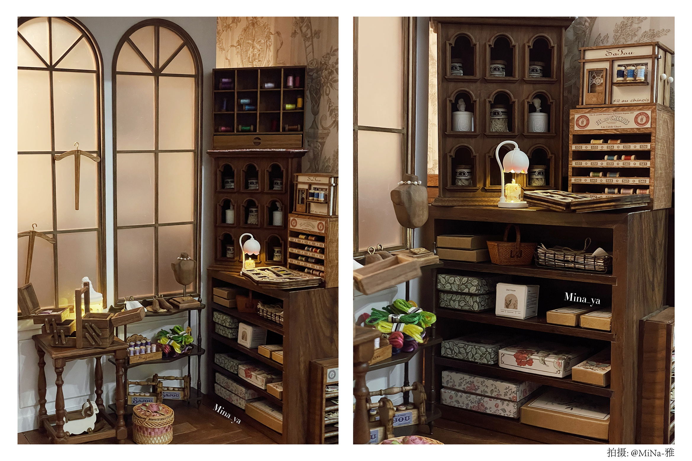 Doll House，dollhouse，melting wax lamp，Miniature model，Handmade，fingertip，