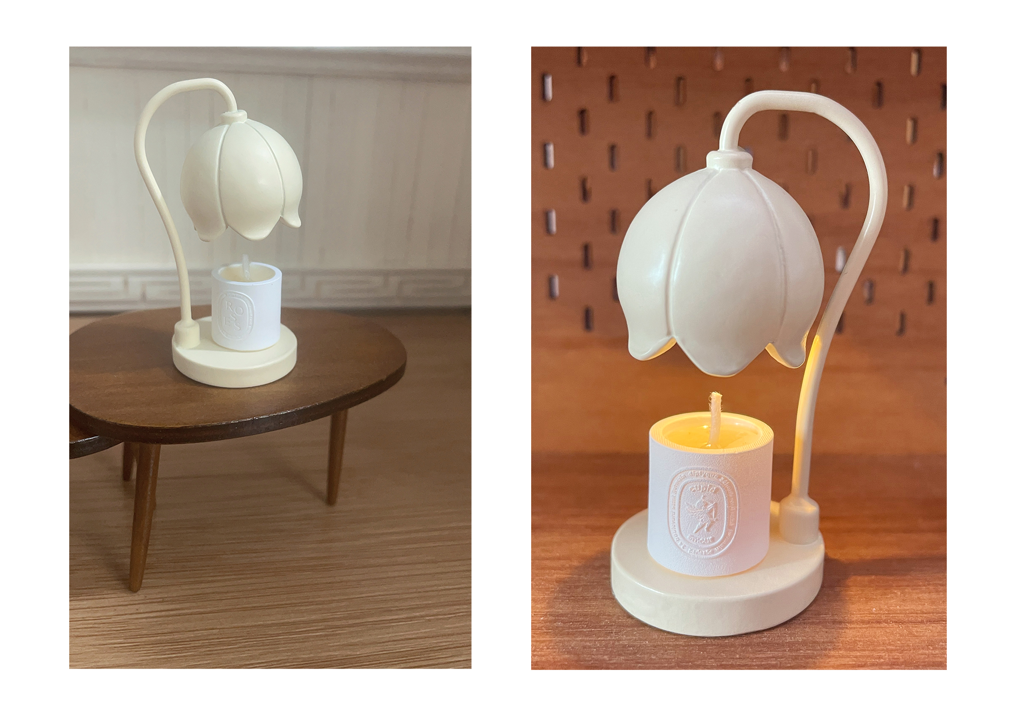 Doll House，dollhouse，melting wax lamp，Miniature model，Handmade，fingertip，