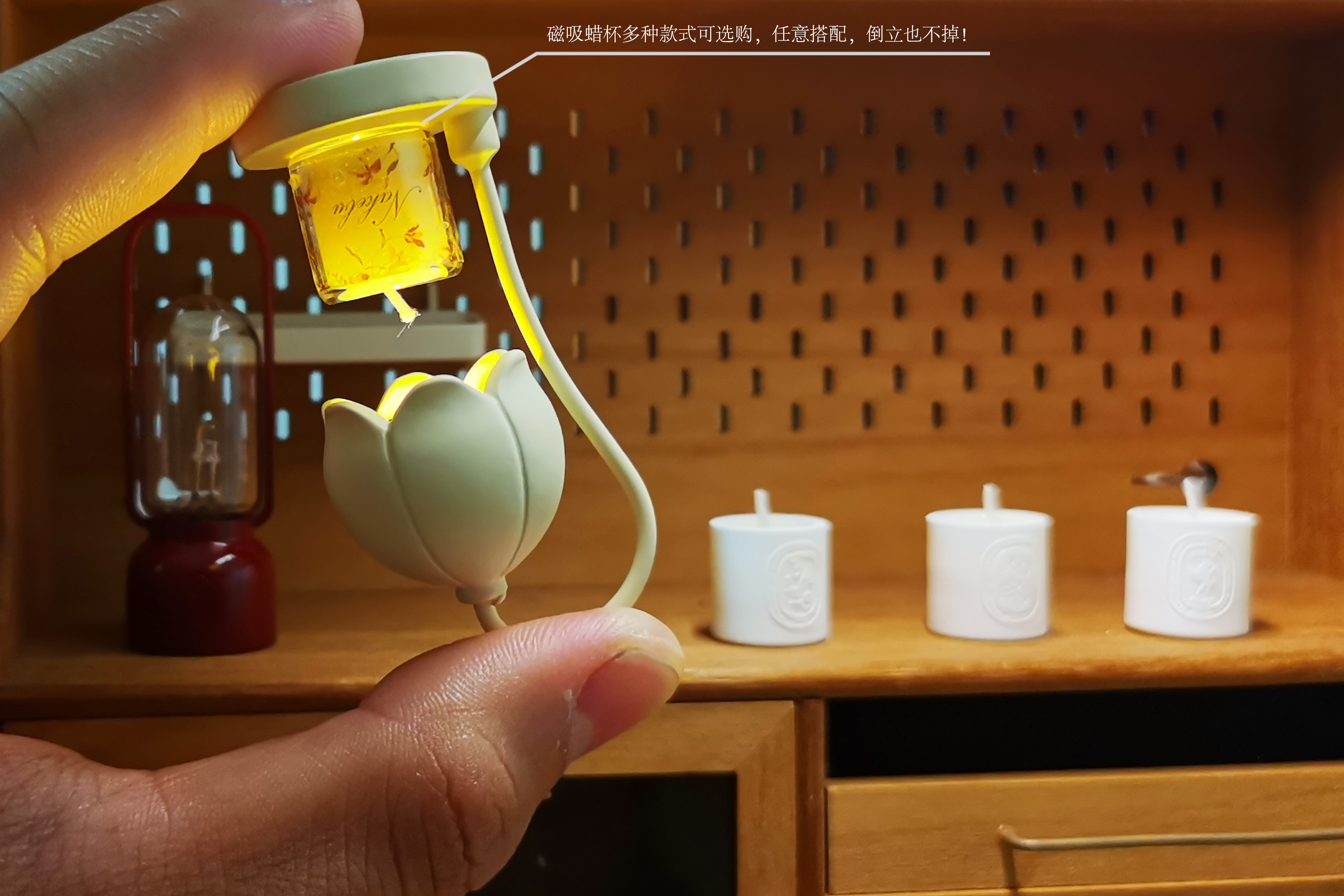 Doll House，dollhouse，melting wax lamp，Miniature model，Handmade，fingertip，