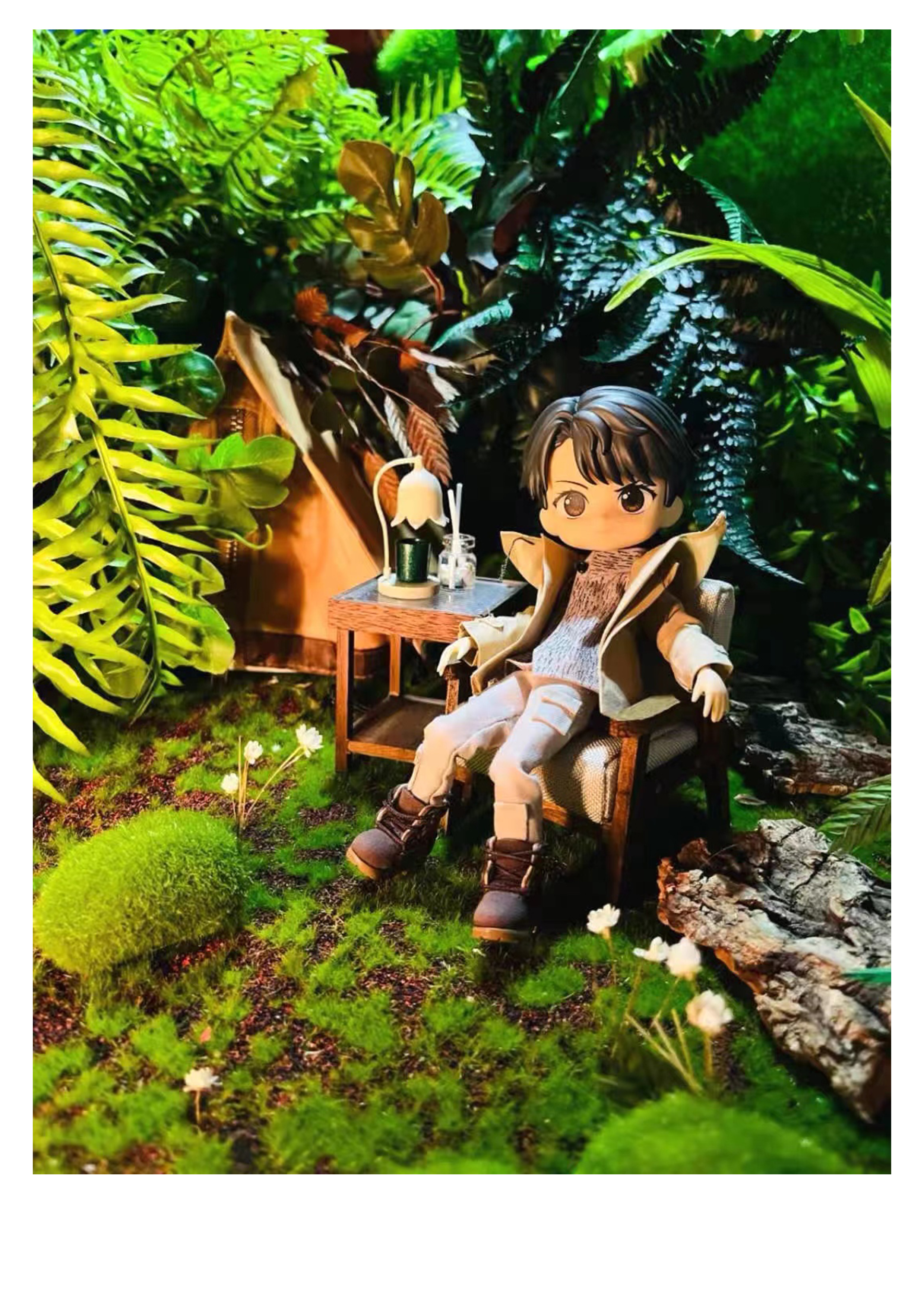 Doll House，dollhouse，melting wax lamp，Miniature model，Handmade，Interphalangeal，