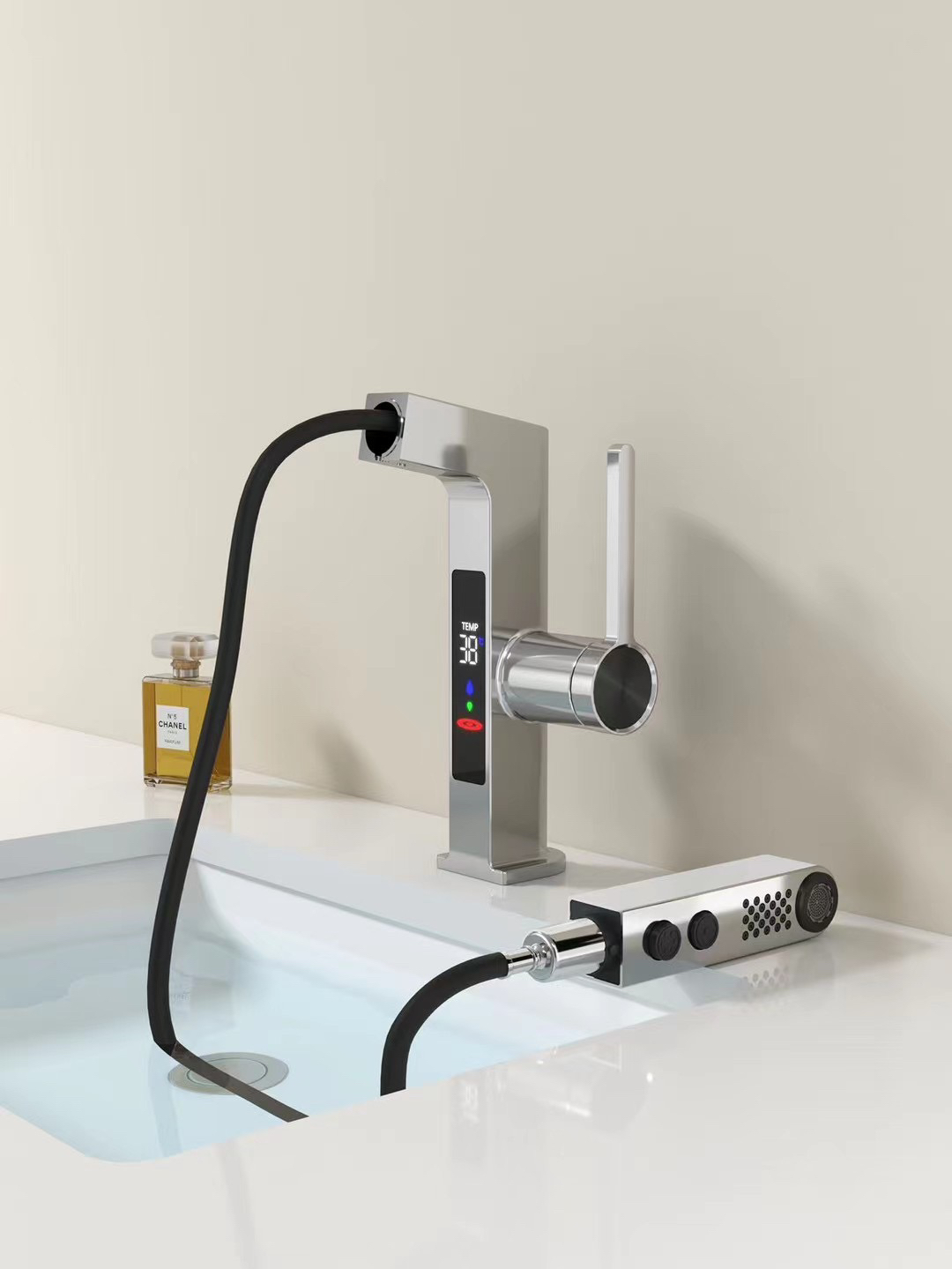 Basin mixer ，product design，kitchen and toilet，water tap，Digital display，