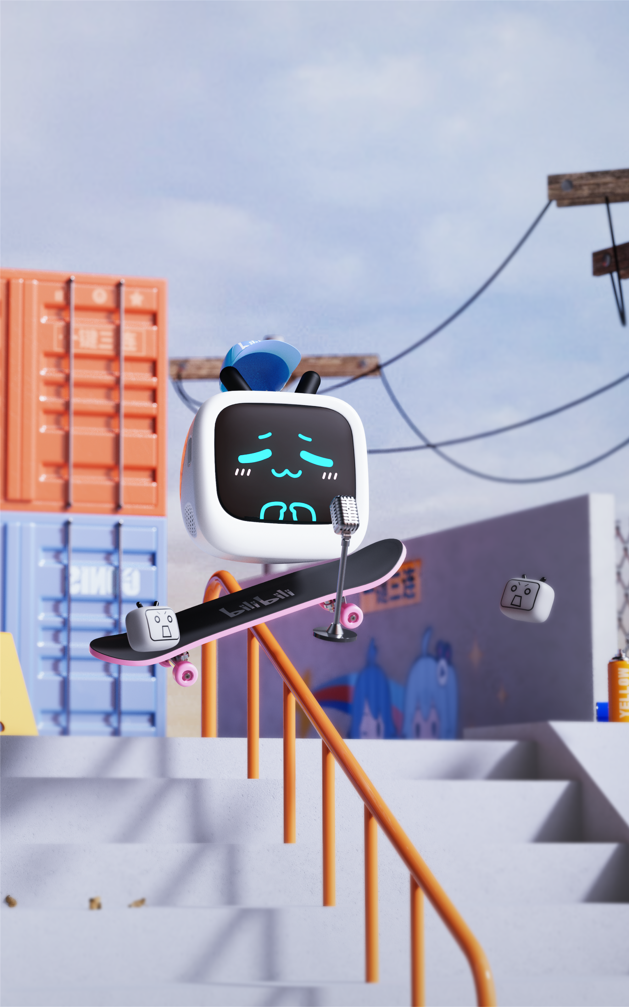 product design，Bilibili，station B，bilibili，Bluetooth headset，Small TV，Product appearance，