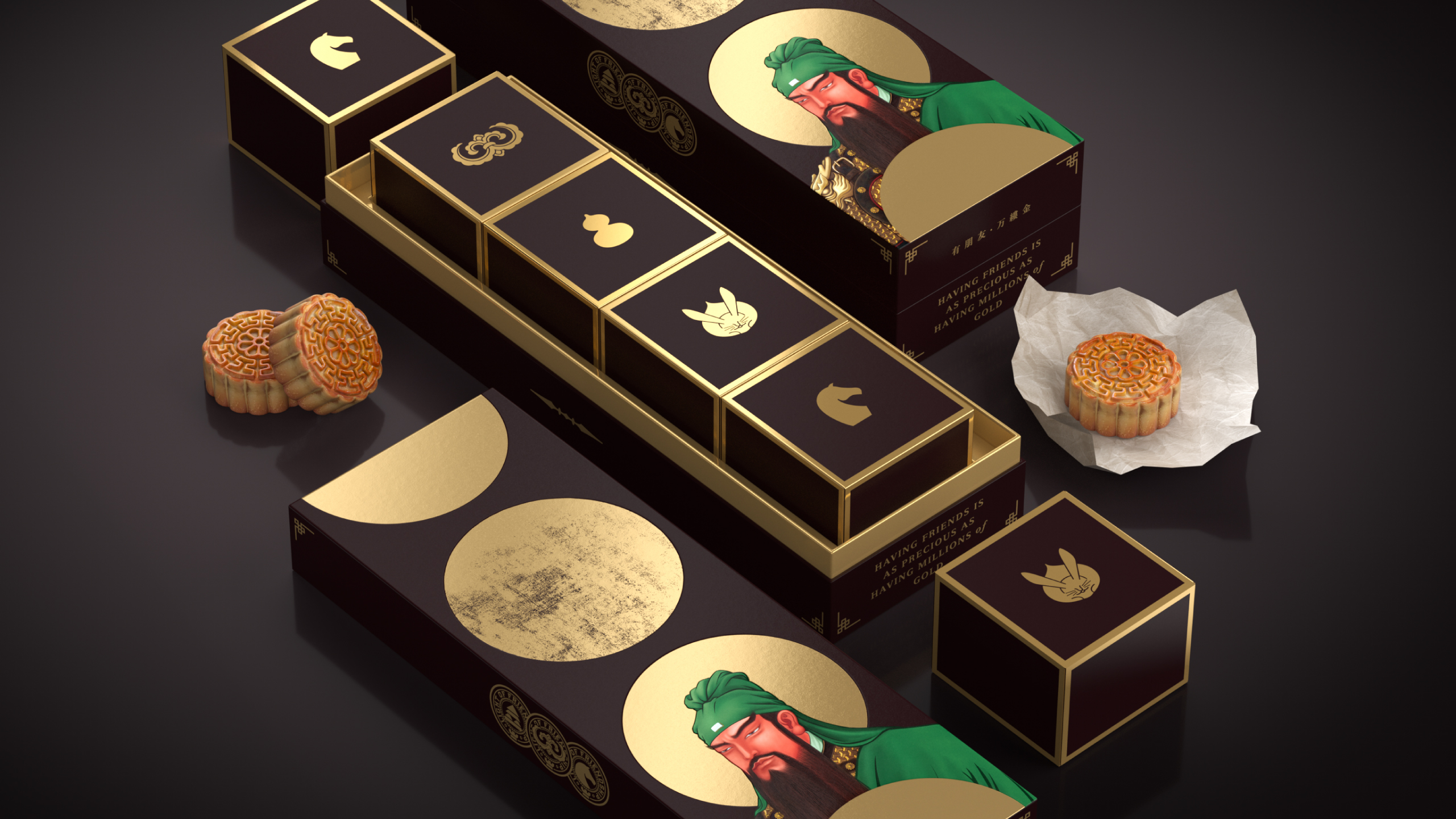 Original design，plane，packing，packing design，Graphic Artist Designer，Mid-Autumn Moon Cake，