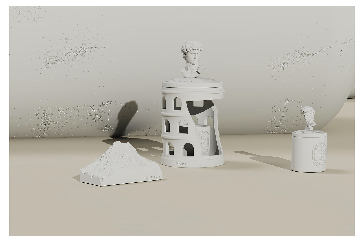 Doll House，dollhouse，Stone aromatherapy lamp，David.，Miniature model，fingertip，Handmade，