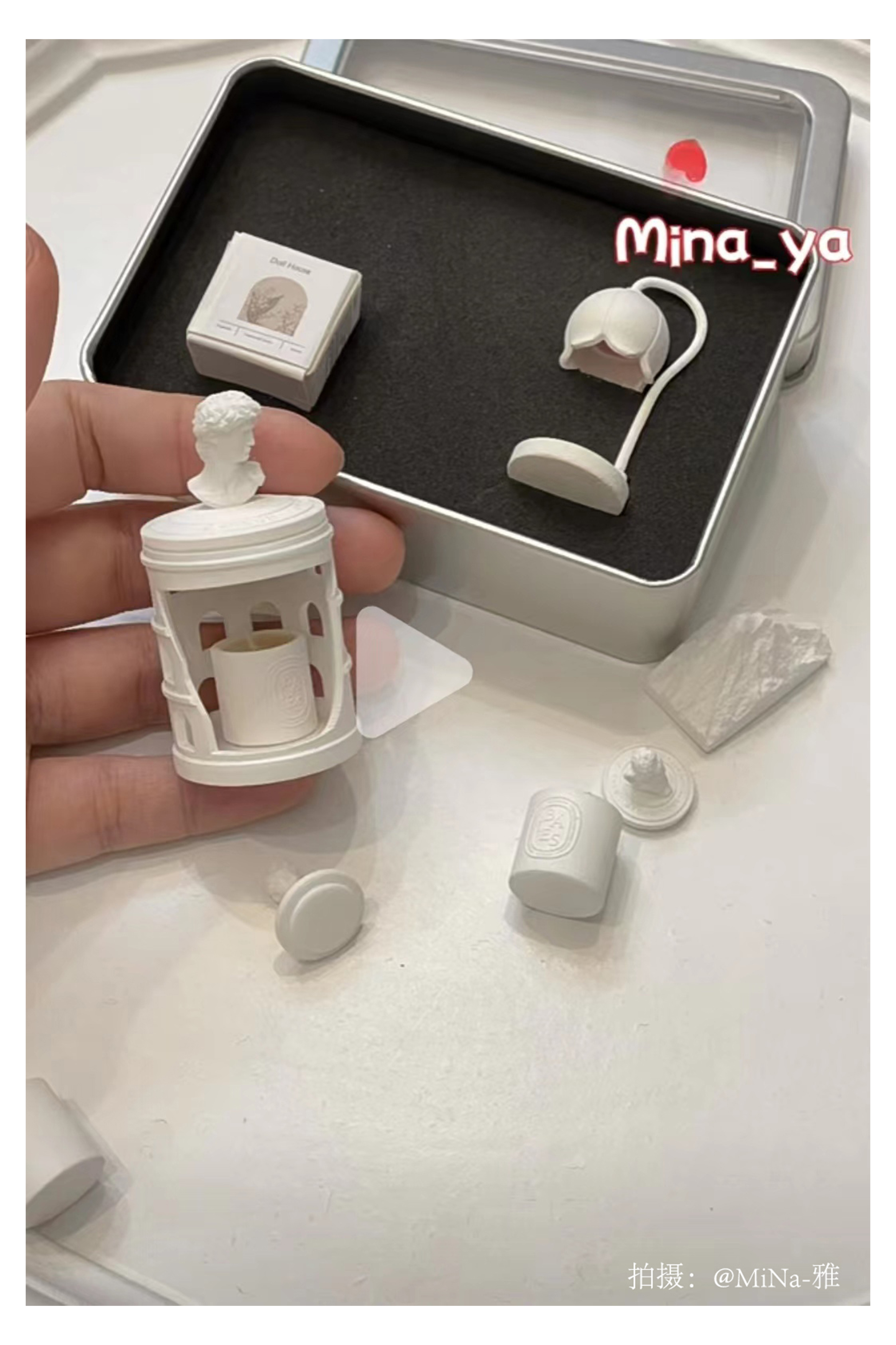 Doll House，dollhouse，Stone aromatherapy lamp，David.，Miniature model，fingertip，Handmade，