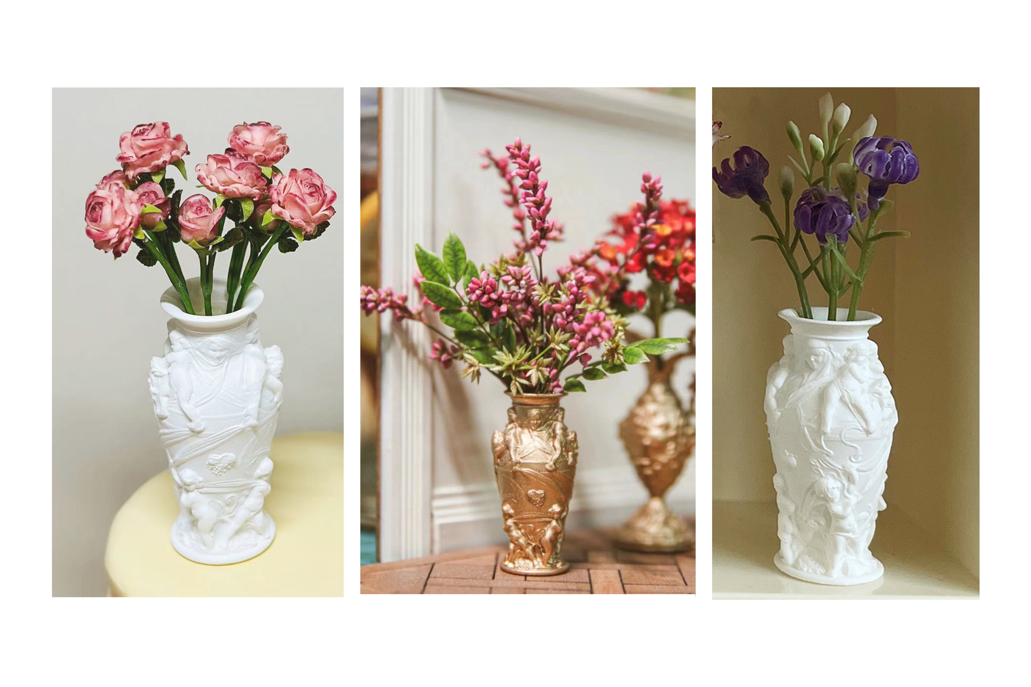 Doll House，dollhouse，Baroque，palace wind，vase，fingertip，Handmade，Miniature model，