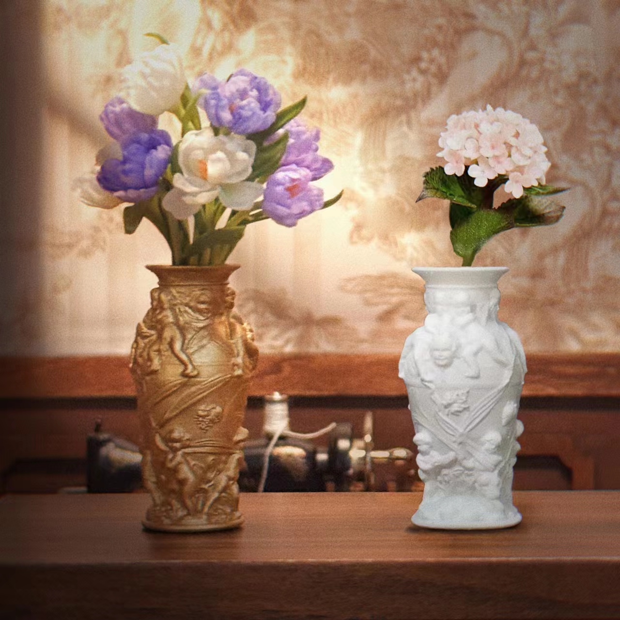 Doll House，dollhouse，Baroque，palace wind，vase，fingertip，Handmade，Miniature model，