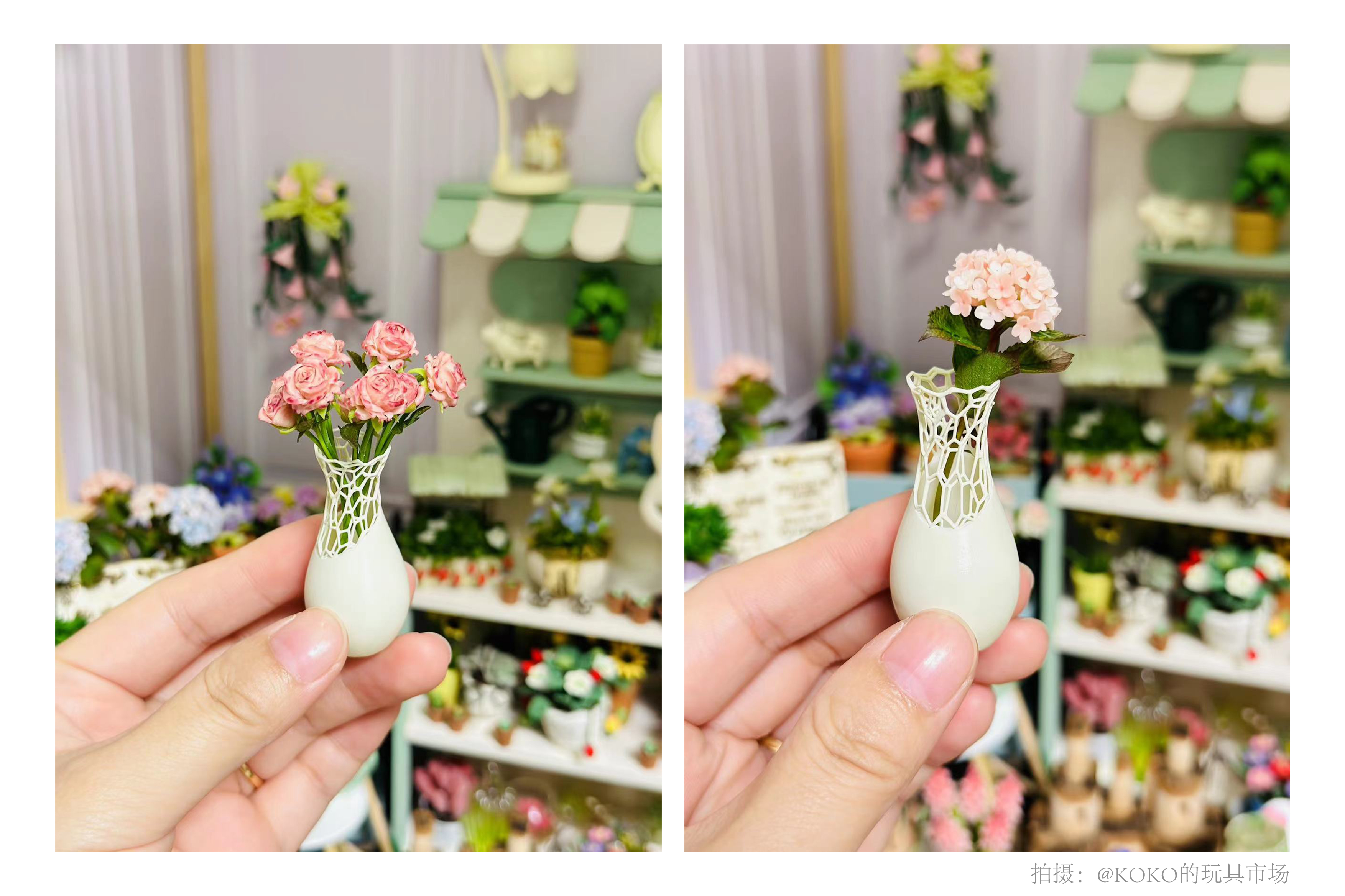 Doll House，dollhouse，vase，Miniature model，Handmade，fingertip，