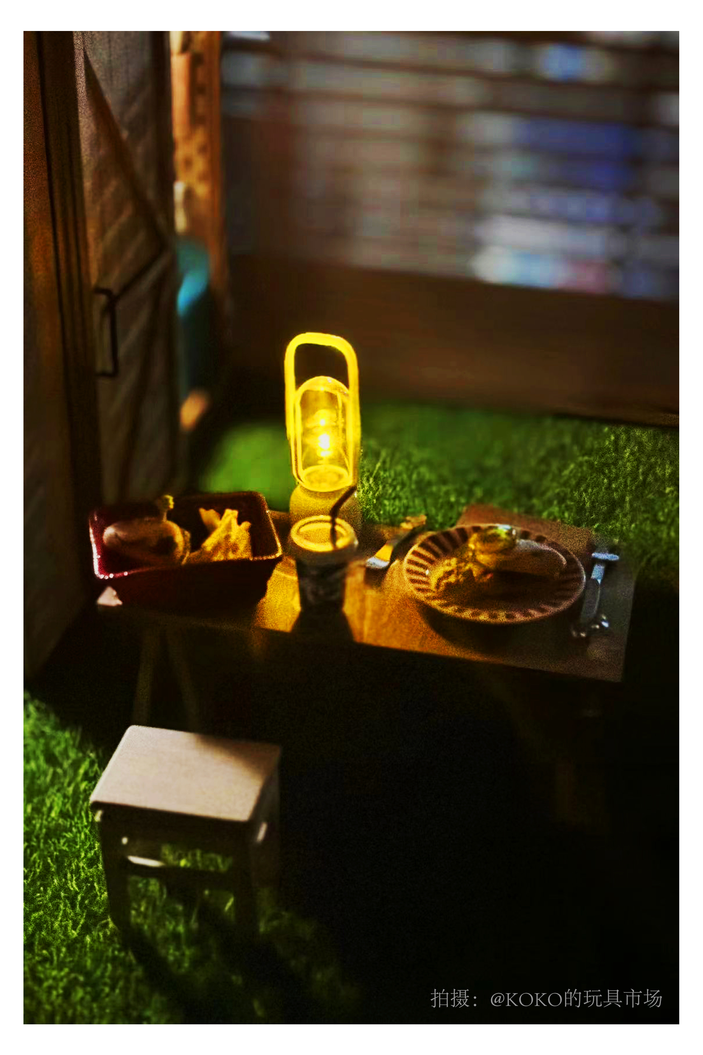 Doll House，dollhouse，outdoors，Camping lamp，Miniature model，fingertip，Handmade，